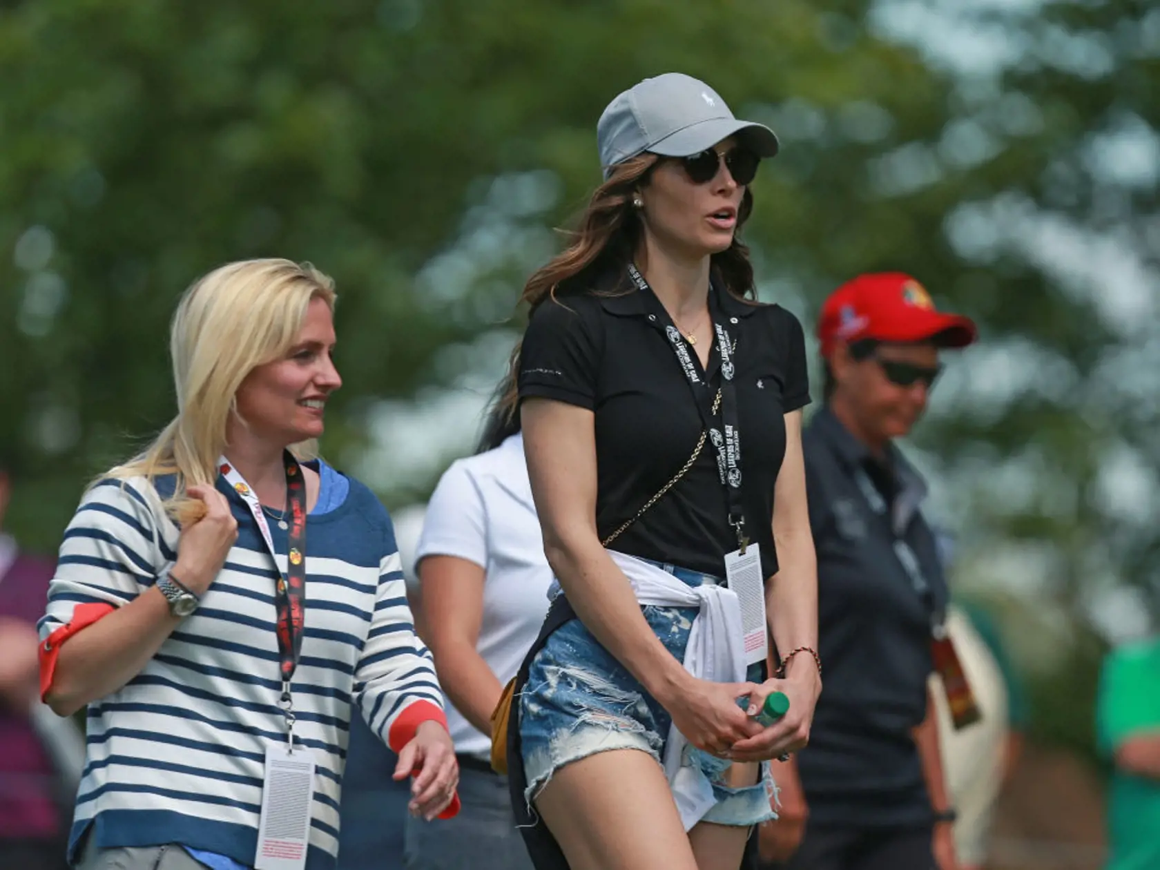 RIDGEDALE, MISSOURI - APRIL 27: Actress Jessica Biel watches her husband, Justin Timberlake, during the second round of the PGA TOUR Champions Bass Pro Shops Legends of Golf at Big Cedar Lodge on April 27, 2019 in Ridgedale, Missouri. (Photo by Matt Sullivan/Getty Images)