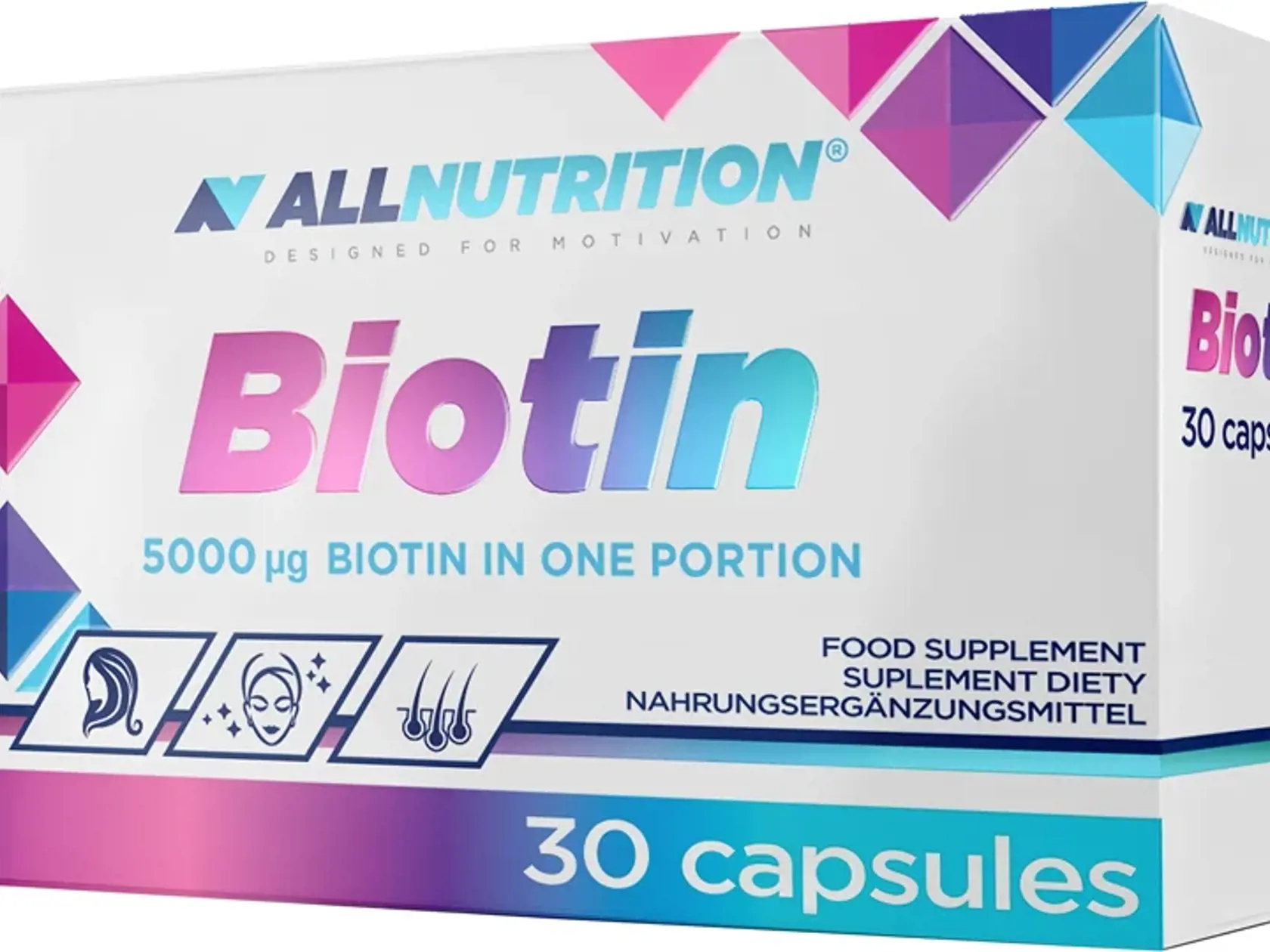 Biotin kapsuly pre krásne vlasy, pleť a nechty, Allnutrition, 2,80 €