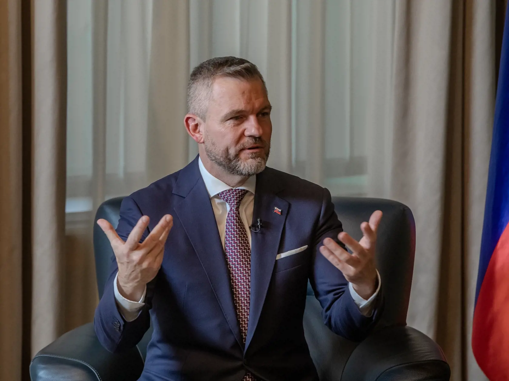 Exkluzívny rozhovor s predsedom Národnej rady SR Petrom Pellegrinim. Na snímke je Peter Pellegrini líder strany Hlas – sociálna demokracia (Hlas-SD).