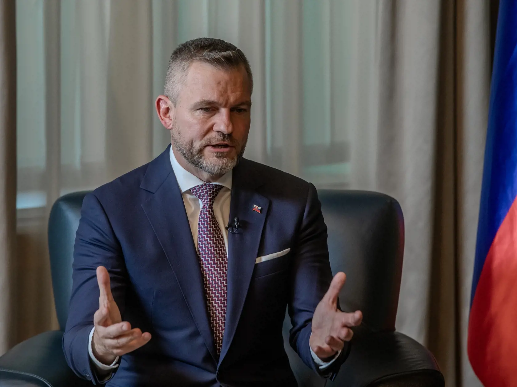 Exkluzívny rozhovor s predsedom Národnej rady SR Petrom Pellegrinim. Na snímke je Peter Pellegrini líder strany Hlas – sociálna demokracia (Hlas-SD).