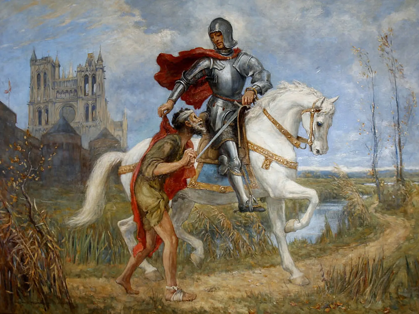 Svätý Martin z Tours sa podelil v treskúcej zime s polovicou svojho plášťa.