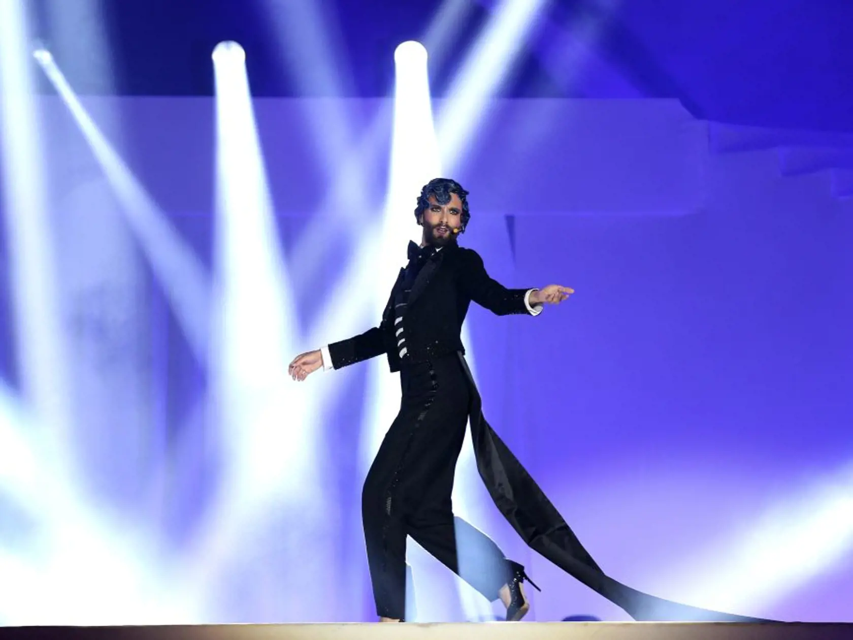 VIENNA, AUSTRIA - JUNE 10: Conchita Wurst during the Life Ball 2017 show at City Hall on June 10, 2017 in Vienna, Austria. (Photo by Gisela Schober/Getty Images)