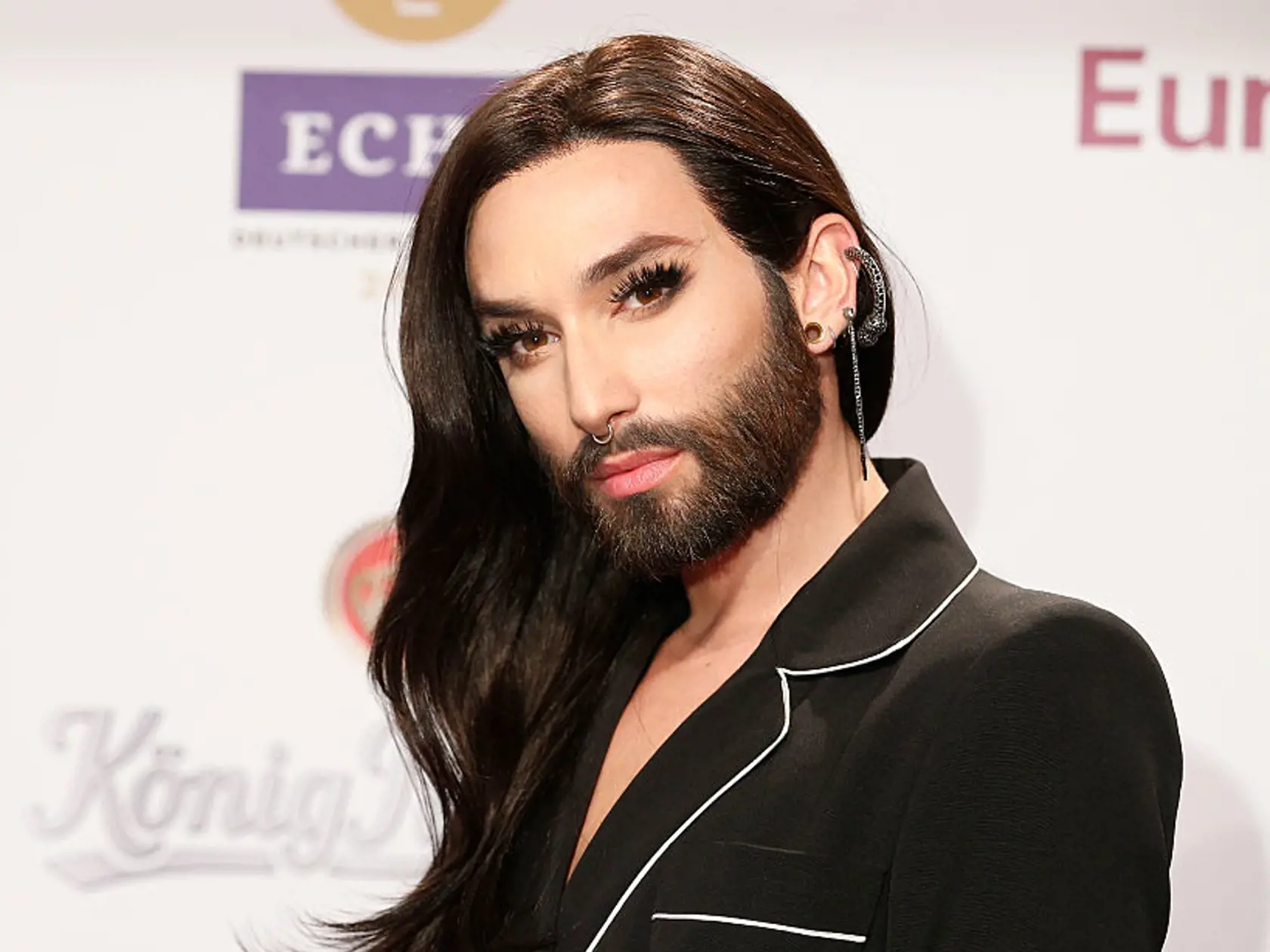 BERLIN, GERMANY - APRIL 07: Conchita Wurst attends the Koenig Pilsener At Echo Award 2016 on April 07, 2016 in Berlin, Germany. (Photo by Franziska Krug/Getty Images for Koenig Pilsener)