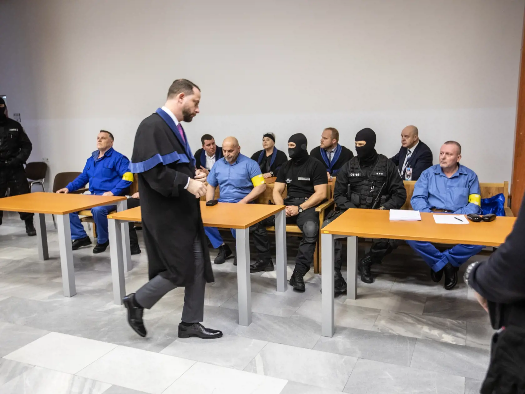 Súdne pojednávanie v Justičnom paláci s Pavlom Ruskom, Mikulášom Černákom, Róbertom Lališom a Milošom Kaštanom vo veci objenávky vraždy Silvie Volzovej