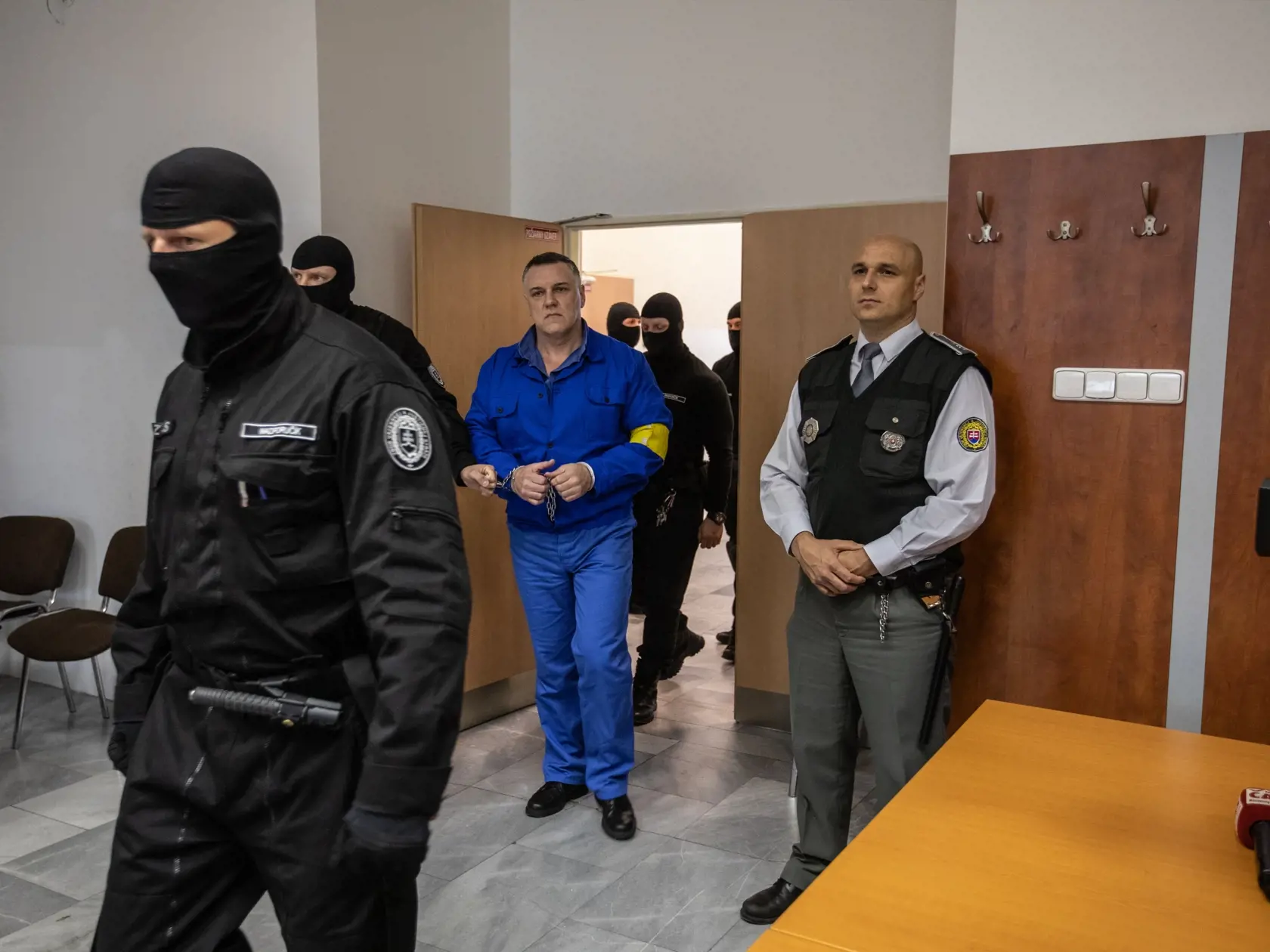 Súdne pojednávanie v Justičnom paláci s Pavlom Ruskom, Mikulášom Černákom, Róbertom Lališom a Milošom Kaštanom vo veci objenávky vraždy Silvie Volzovej