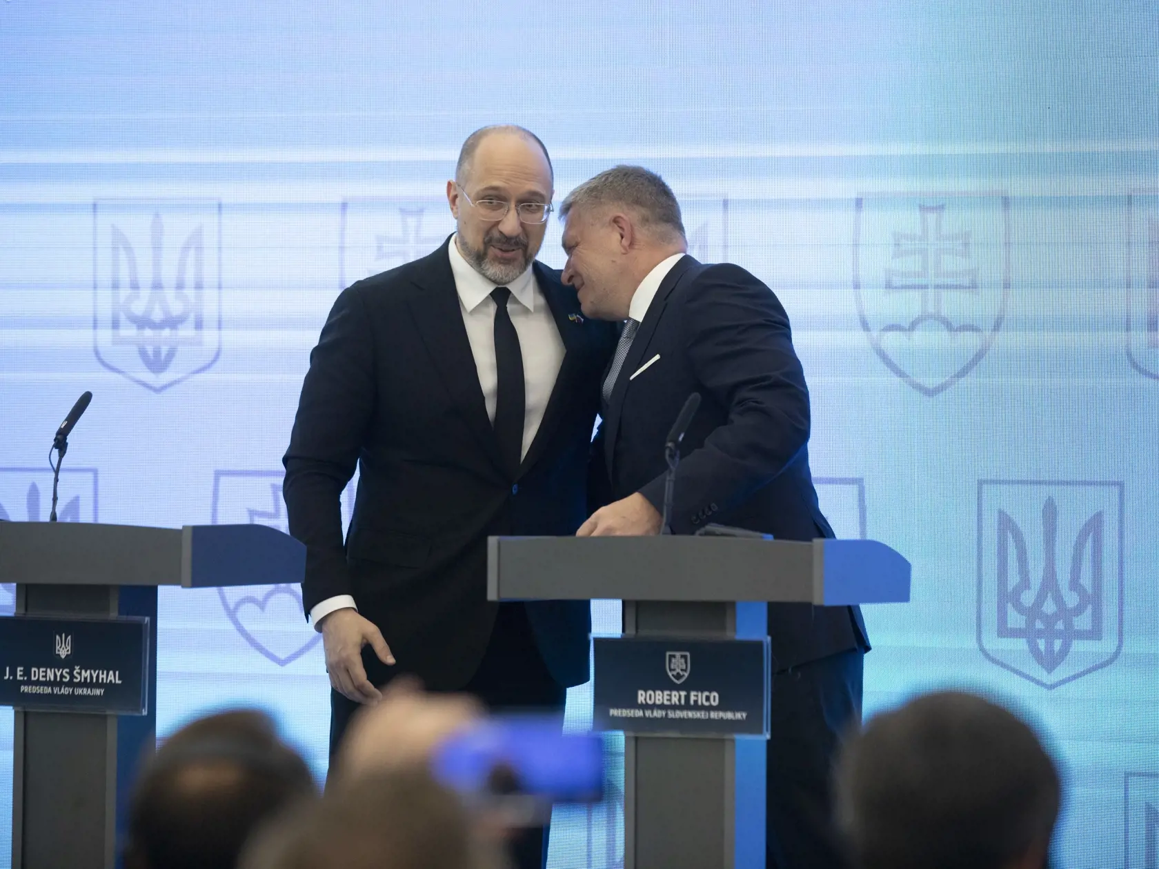   Na snímke je stretnutie vlády SR a UA  v Michalovciach.
Premiéri Róbert Fico a Denys Šmyhaľ