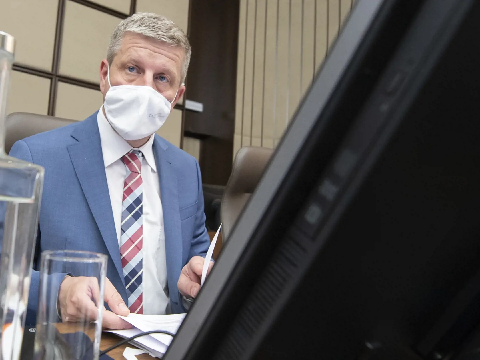 Na snímke minister zdravotníctva SR Vladimír Lengvarský (nominant OĽaNO) počas 10. rokovania vlády SR 12. mája 2021 v Bratislave. FOTO TASR - Martin Baumann