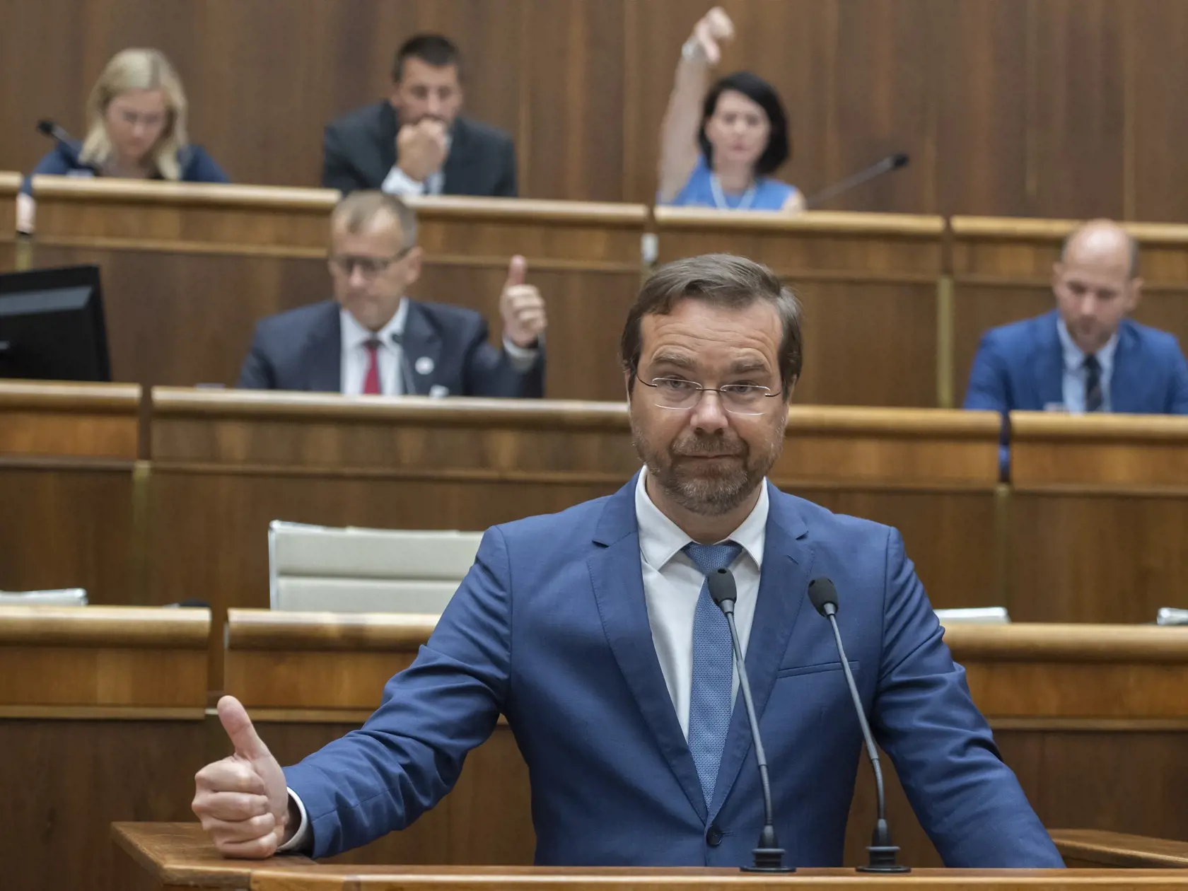 Na snímke poslanec parlamentu SR Marek Krajčí (OĽaNO) počas 66. schôdze NR SR 23. júna 2022 v Bratislave.