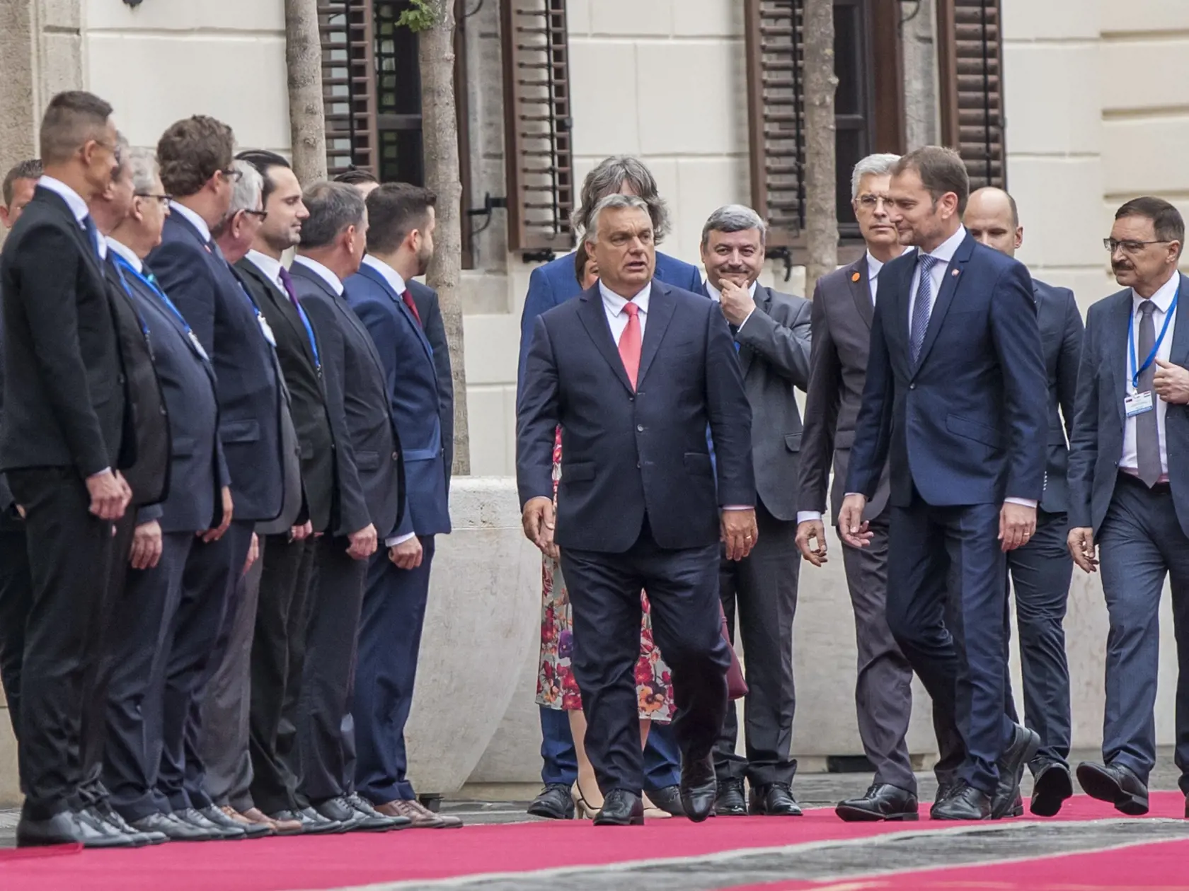 na snimke  - Viktor Orbán predseda vlády Maďarska a Igor Matovič predseda vlady SR  na stretnutí v BUDAPEŠŤI