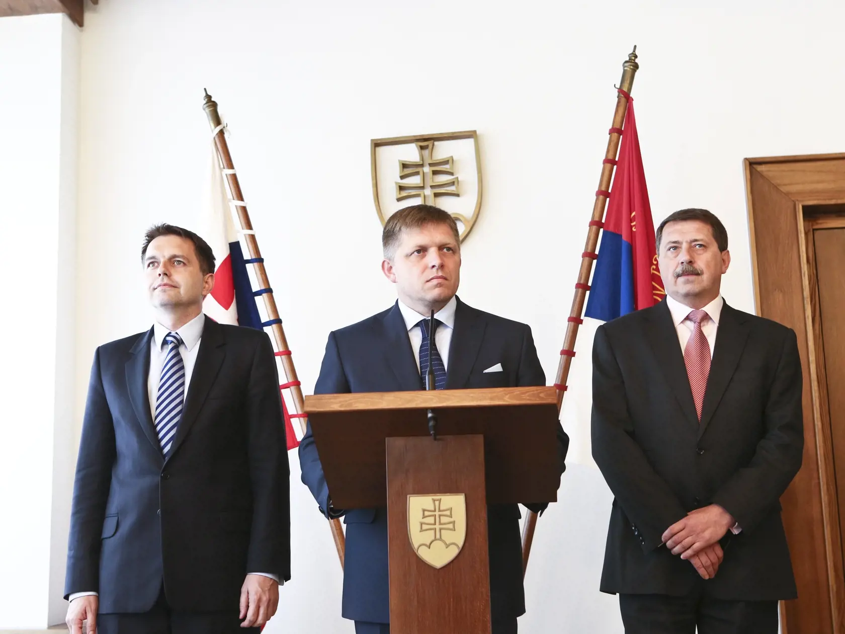 Pavol Paška na tlačovke Smeru. (archív)