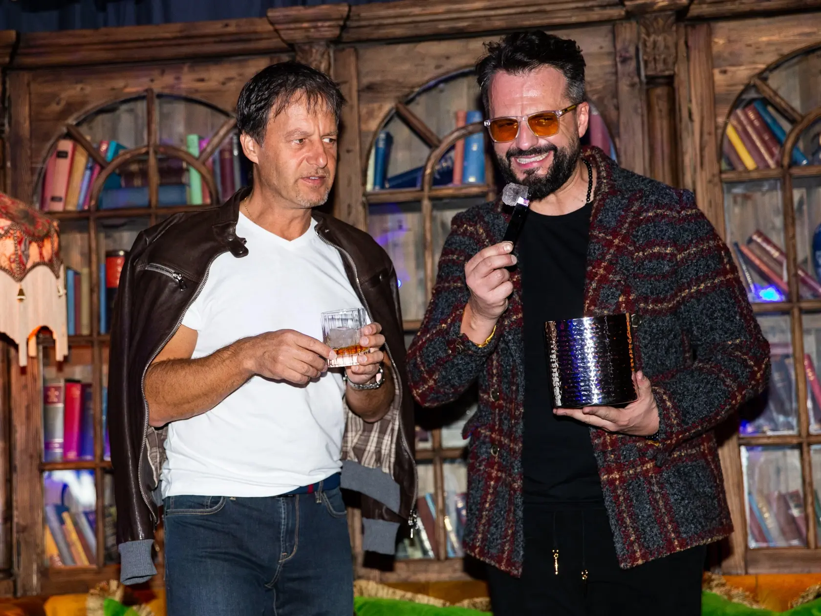 SuperStar párty v jednom z bratislavských podnikov. Na snímke Pavol Habera a Marián Čekovský.