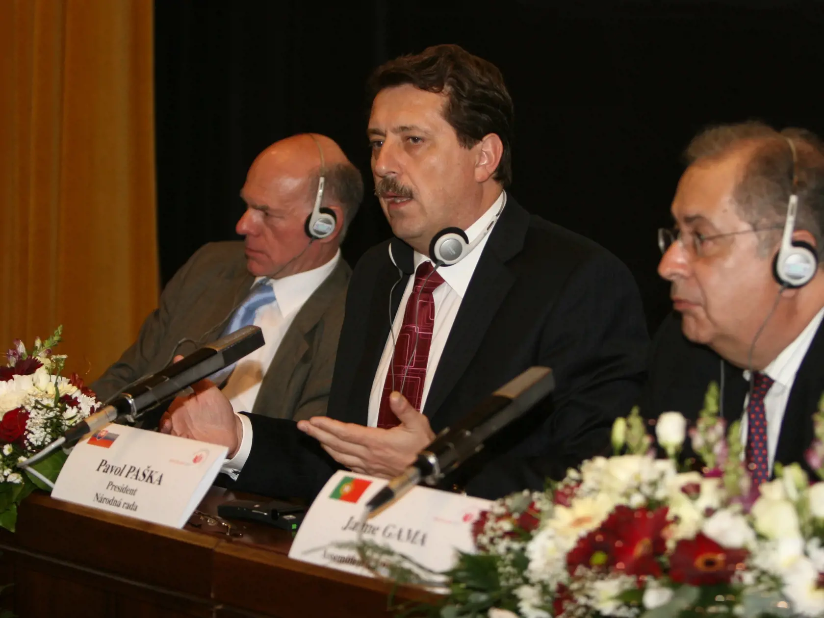 Stretnutie predsedov európskych parlamentov; Norbert Lammert, Pavol Paška, Jaime Gama: 26. 5. 2007. (archív)
