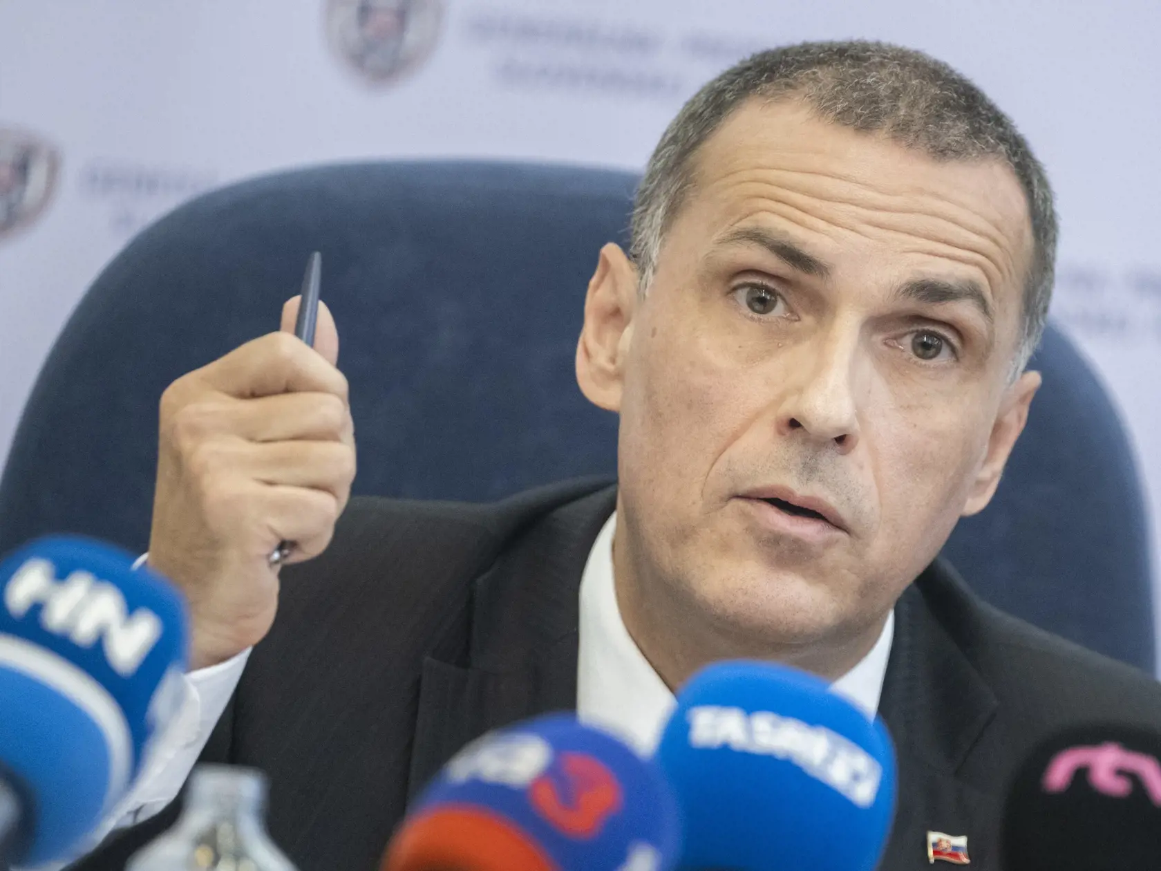 Na snímke generálny prokurátor SR Maroš Žilinka počas tlačovej konferencie 27. marca 2024 v Bratislave. FOTO TASR - Martin Baumann