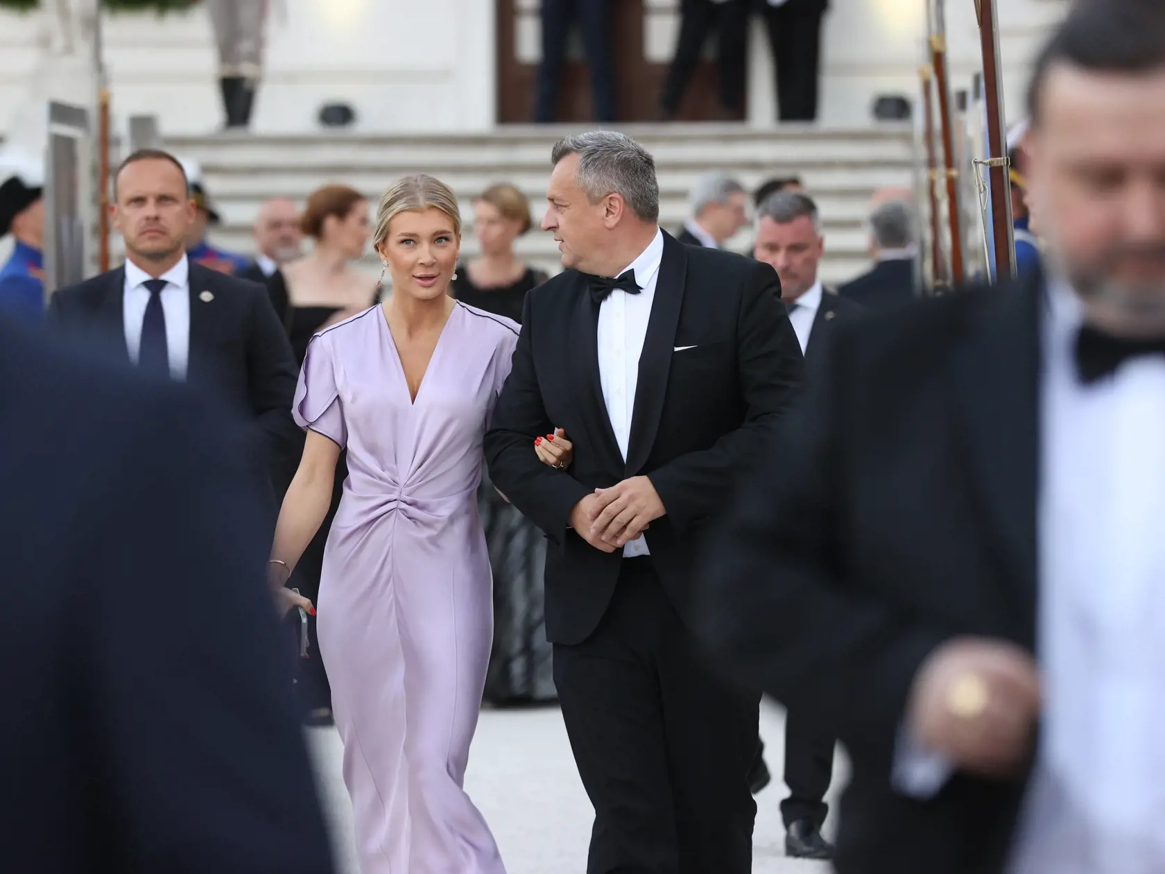Slávnostná recepcia prezidenta SR Petra Pellegriniho na Bratislavskom hrade. Na snímke je Andrej Danko so svojou priateľkou Sylviou Šulíkovou.