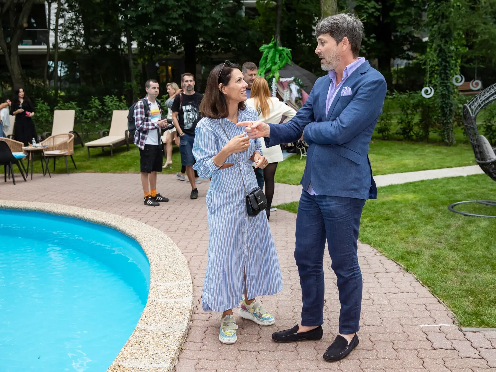 Veľká letná párty televízie JOJ. Na snímke je Marek Majeský a Kristína Turjanová.
