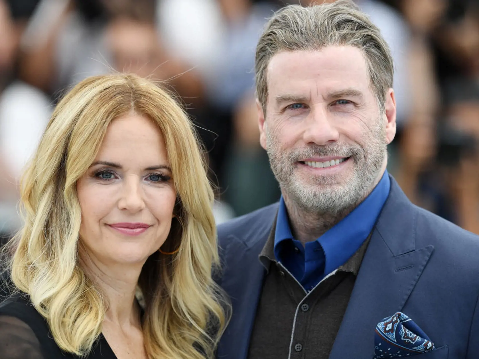 CANNES, FRANCE - MAY 15:  Kelly Preston and John Travolta attend the photocall for "Rendezvous With John Travolta - Gotti" during the 71st annual Cannes Film Festival at Palais des Festivals on May 15, 2018 in Cannes, France.  (Photo by Pascal Le Segretain/Getty Images)