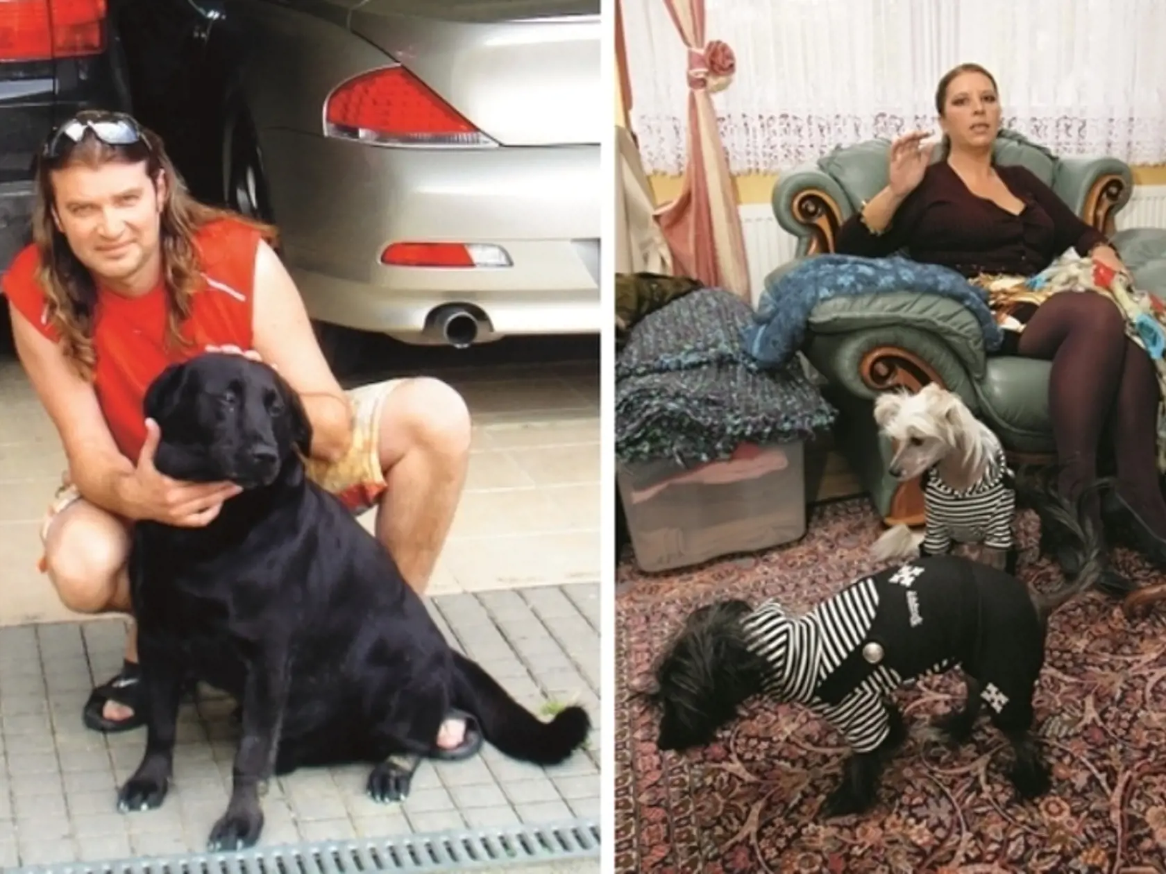Mojsejovci so svojimi psami. Braňo s Kusajom a Nora s Rinom a Lillou.