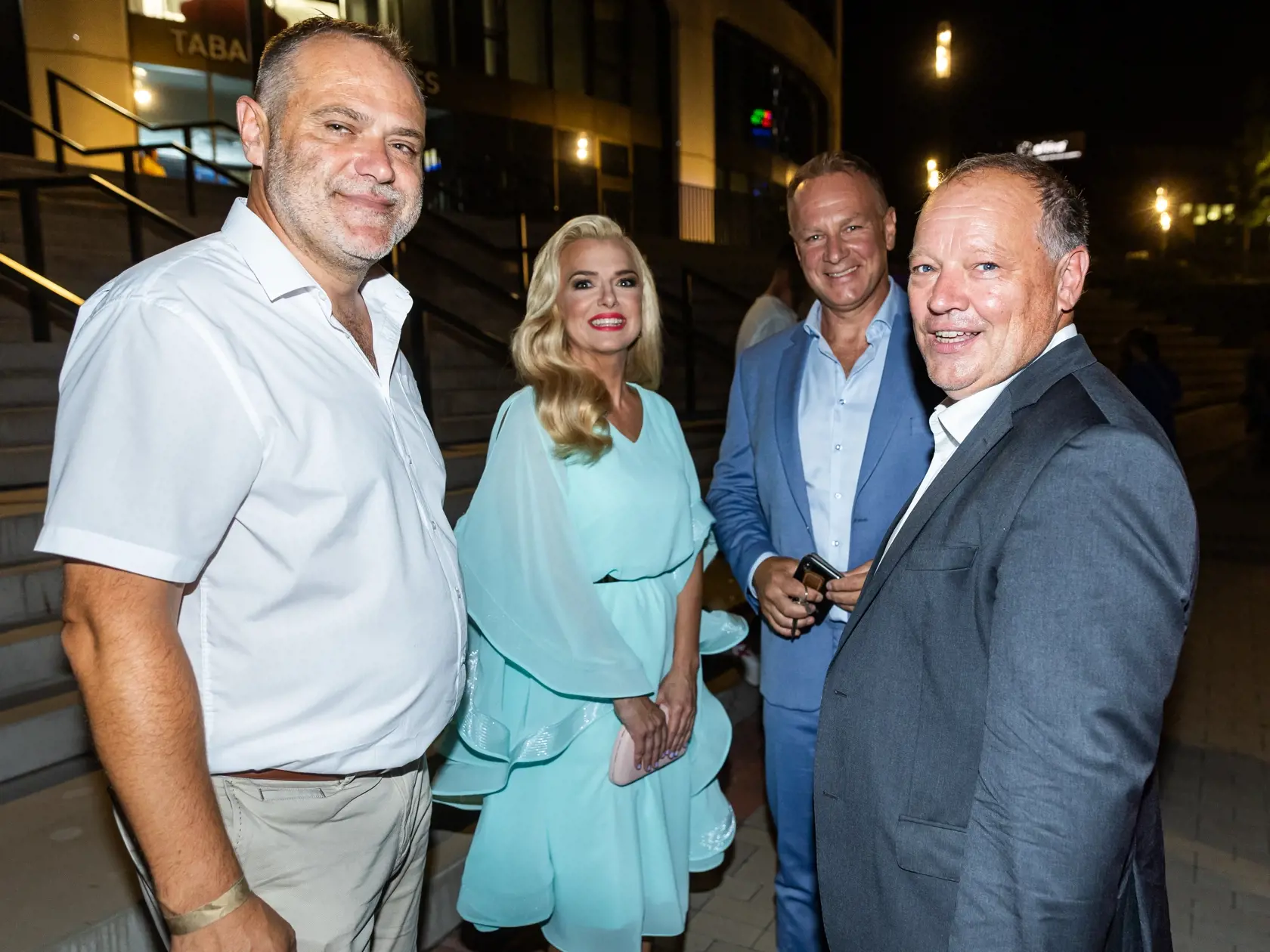Letná media párty televízie Markíza v Bratislave. Na snímke Zlatica Švajdová Puškárová, Patrik Švajda, Henrich Krejča a Matthias Settele.