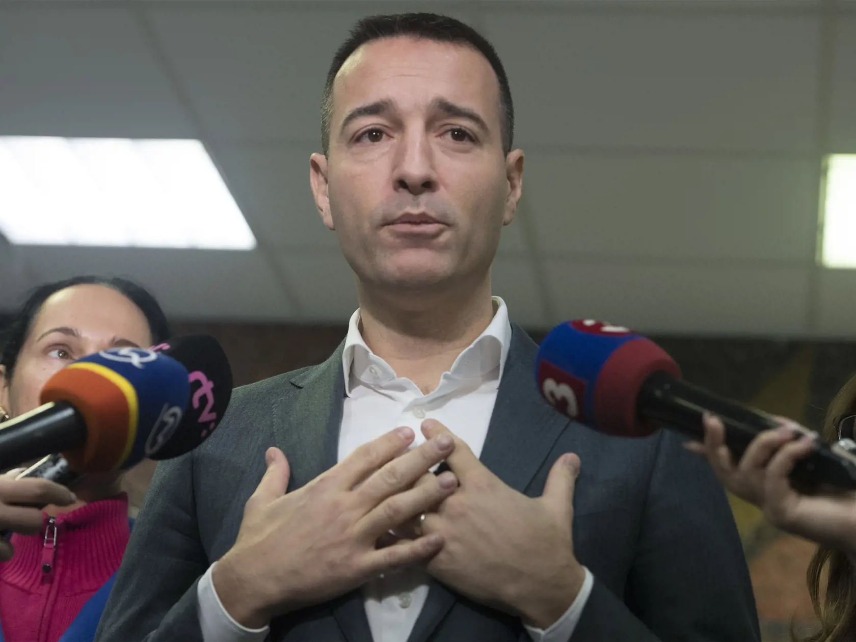 Na snímke predseda strany Dobrá voľba a líder na kandidačnej listine Tomáš Drucker počas brífingu s novinármi 1. decembra 2019 v Bratislave. FOTO TASR - Martin Baumann