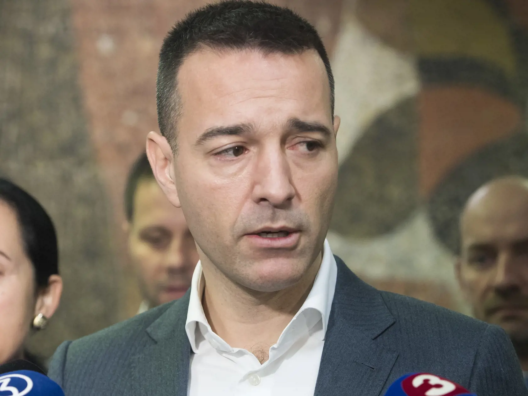 Na snímke predseda strany Dobrá voľba a líder na kandidačnej listine Tomáš Drucker počas brífingu s novinármi 1. decembra 2019 v Bratislave. FOTO TASR - Martin Baumann