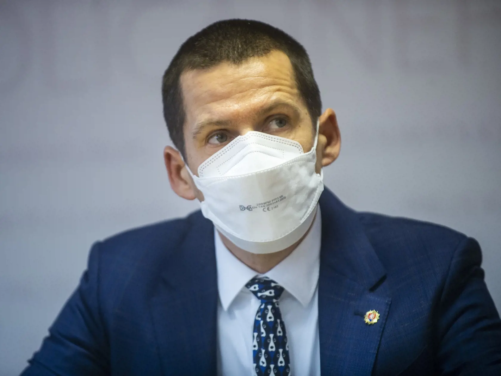 Na snímke prezident Policajného zboru (PZ) Štefan Hamran počas tlačovej konferencie k vymenovaniu nového vedenia Policajného zboru SR 12. januára 2022 v Bratislave. FOTO TASR - Jakub Kotian