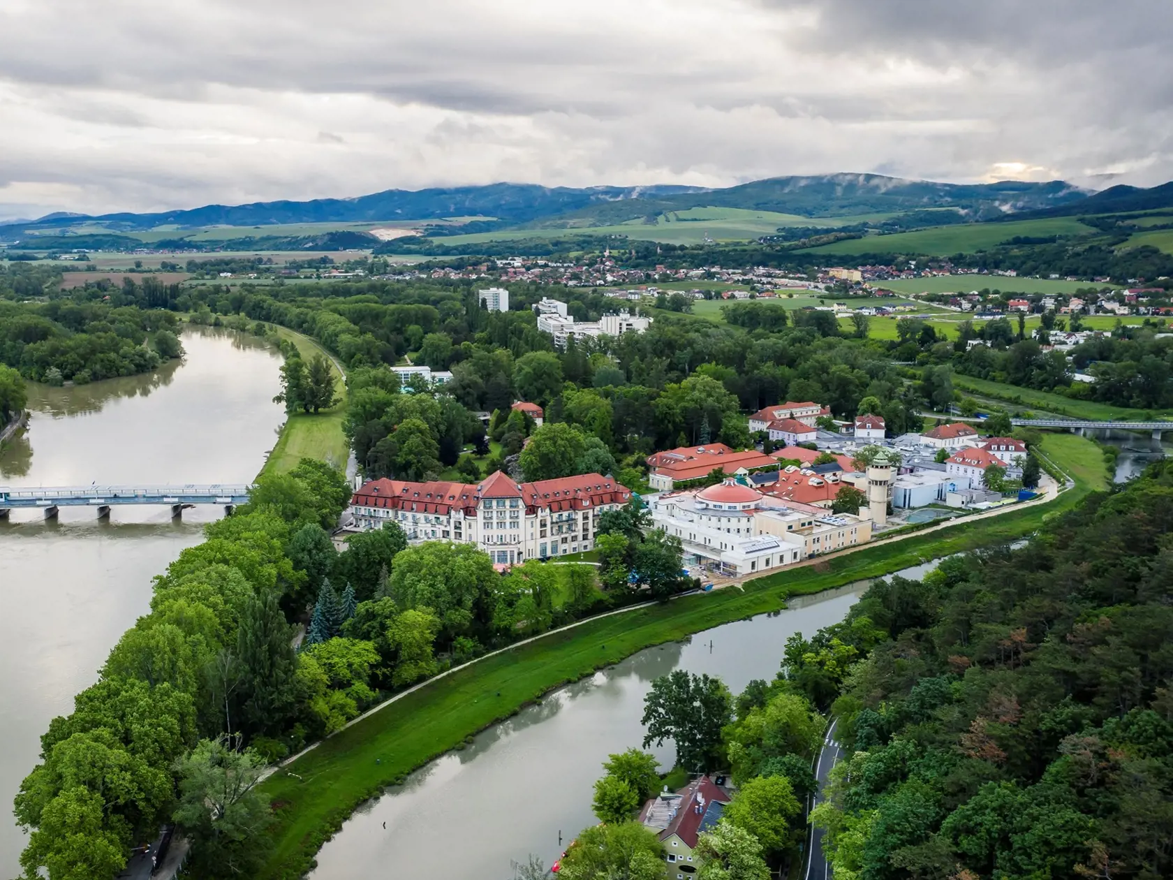 Kúpeľný ostrov v Piešťanoch.