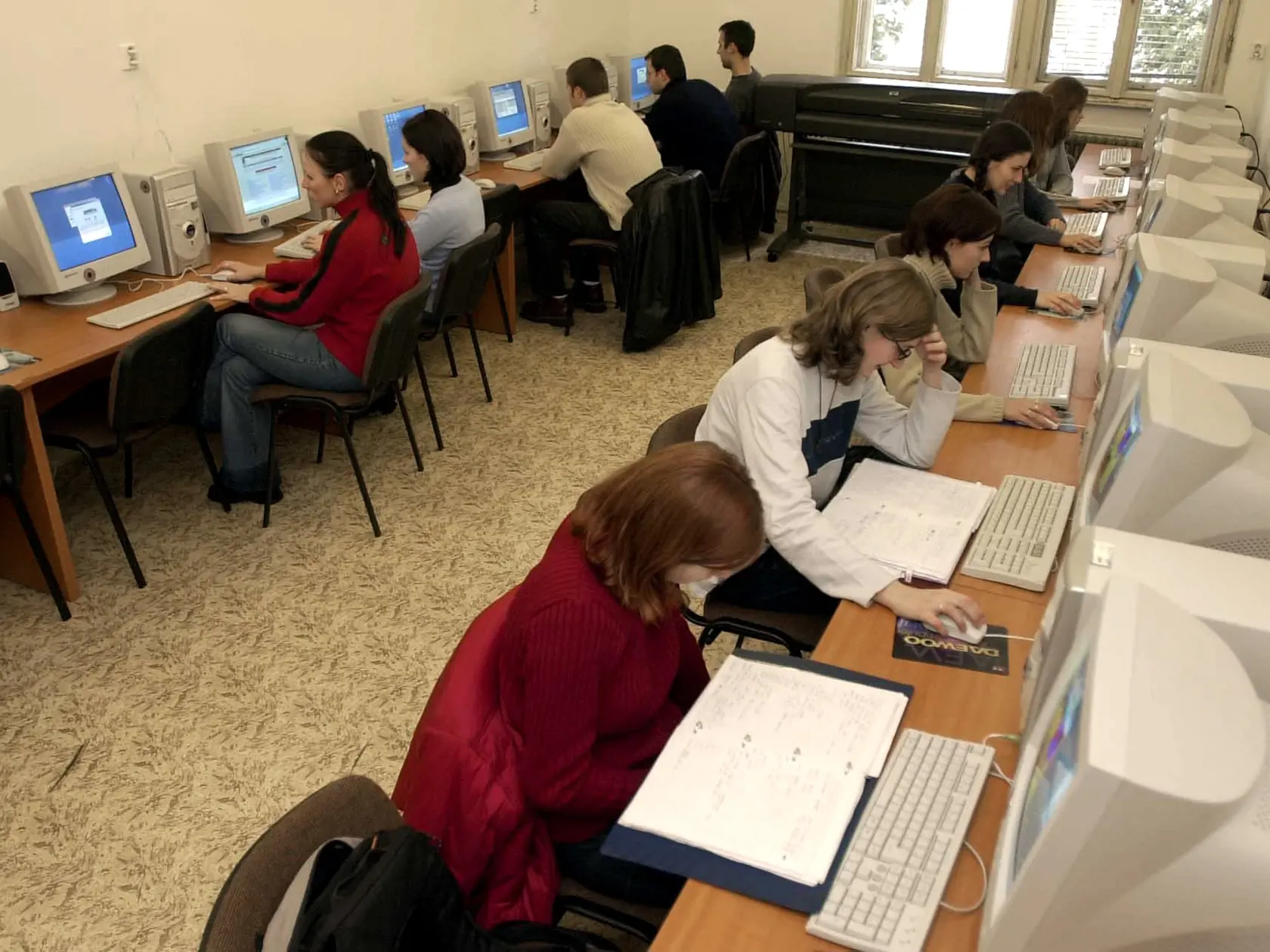 Takto vyzeralo pred 20 rokmi počítačové laboratórium na univerzite v Nitre.