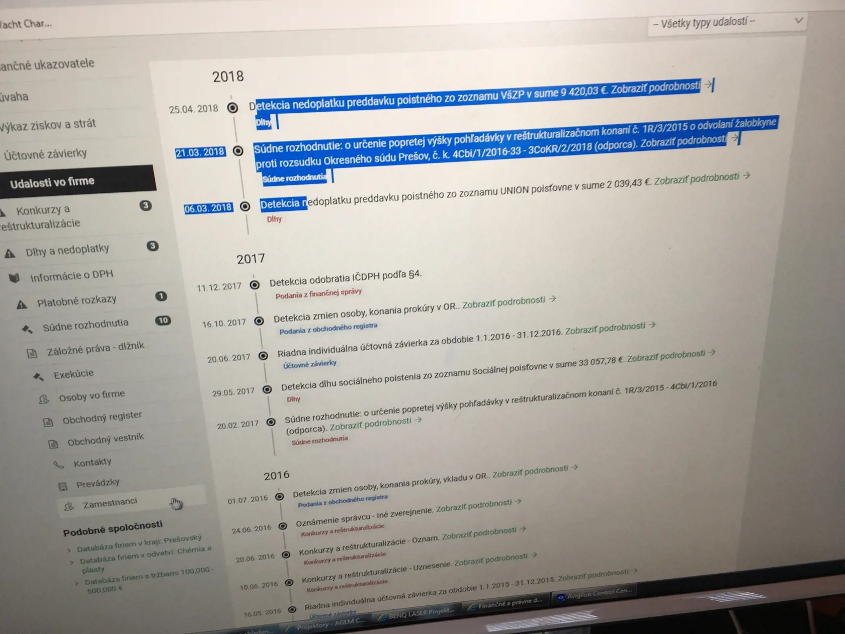 Firma, ktorú Ľ.Šarnik predal, mala na krku aj reštruktualizáciu.