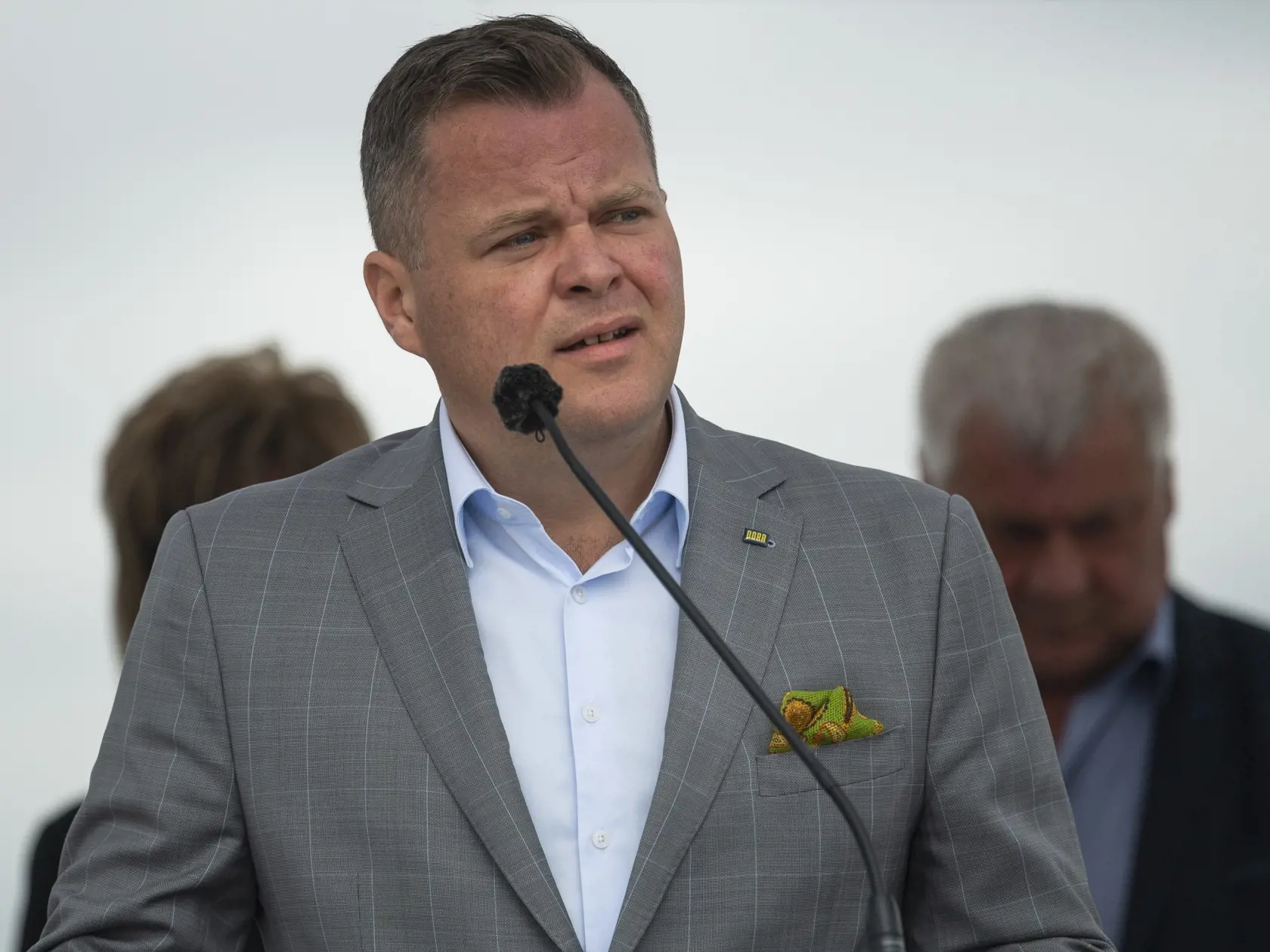 Na snímke Klaus Bleckenwegner zo spoločnosti PORR AG počas otvorenia rýchlostnej cesty R7 Holice - Ketelec a časti diaľnice D4 Ketelec - Rovinka pri obci Dunajská Lužná 19. júla 2020. FOTO TASR - Jaroslav Novák