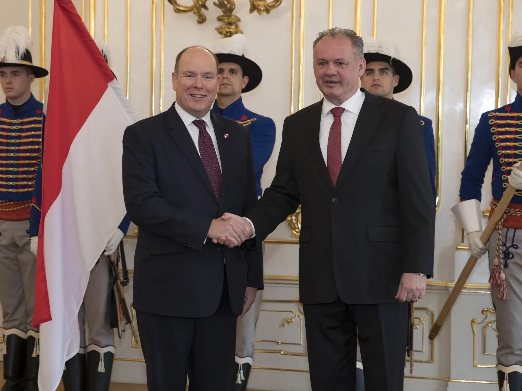 Exprezident Slovenskej republiky Andrej Kiska privital na oficialnej navsteve monacke knieza Alberta II.