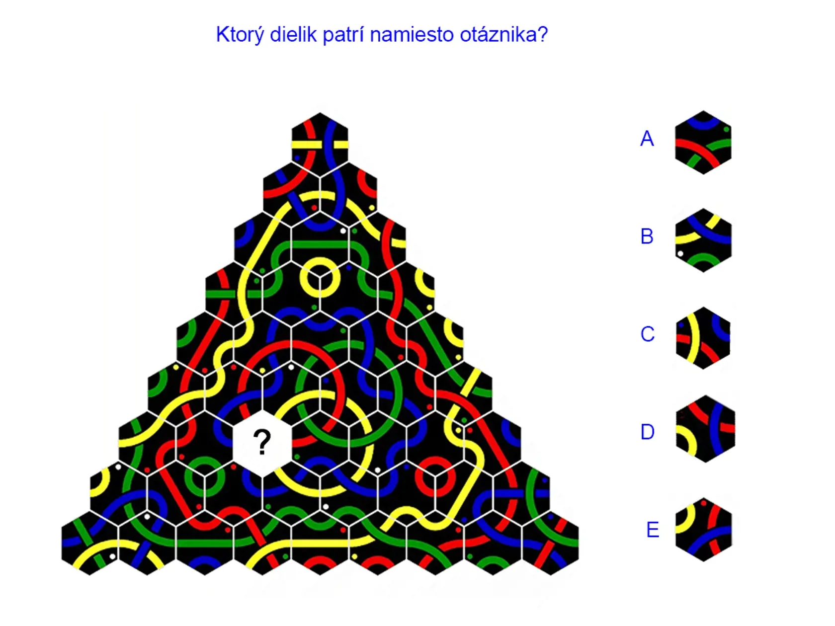 Úloha 2: Ktorý dielik patrí namiesto otáznika?