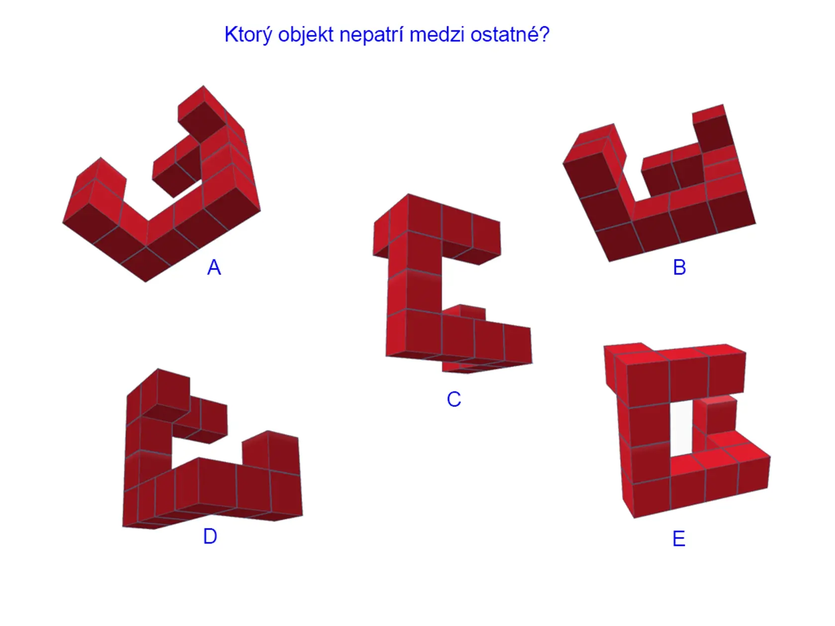 Úloha 3: Ktorý objekt nepatrí medzi ostatné?