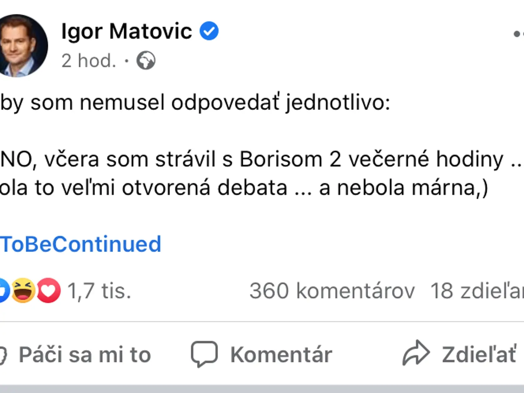 Status: Takto propagoval Kollárovu tlačovku večer pred jej konaním premiér Igor Matovič.