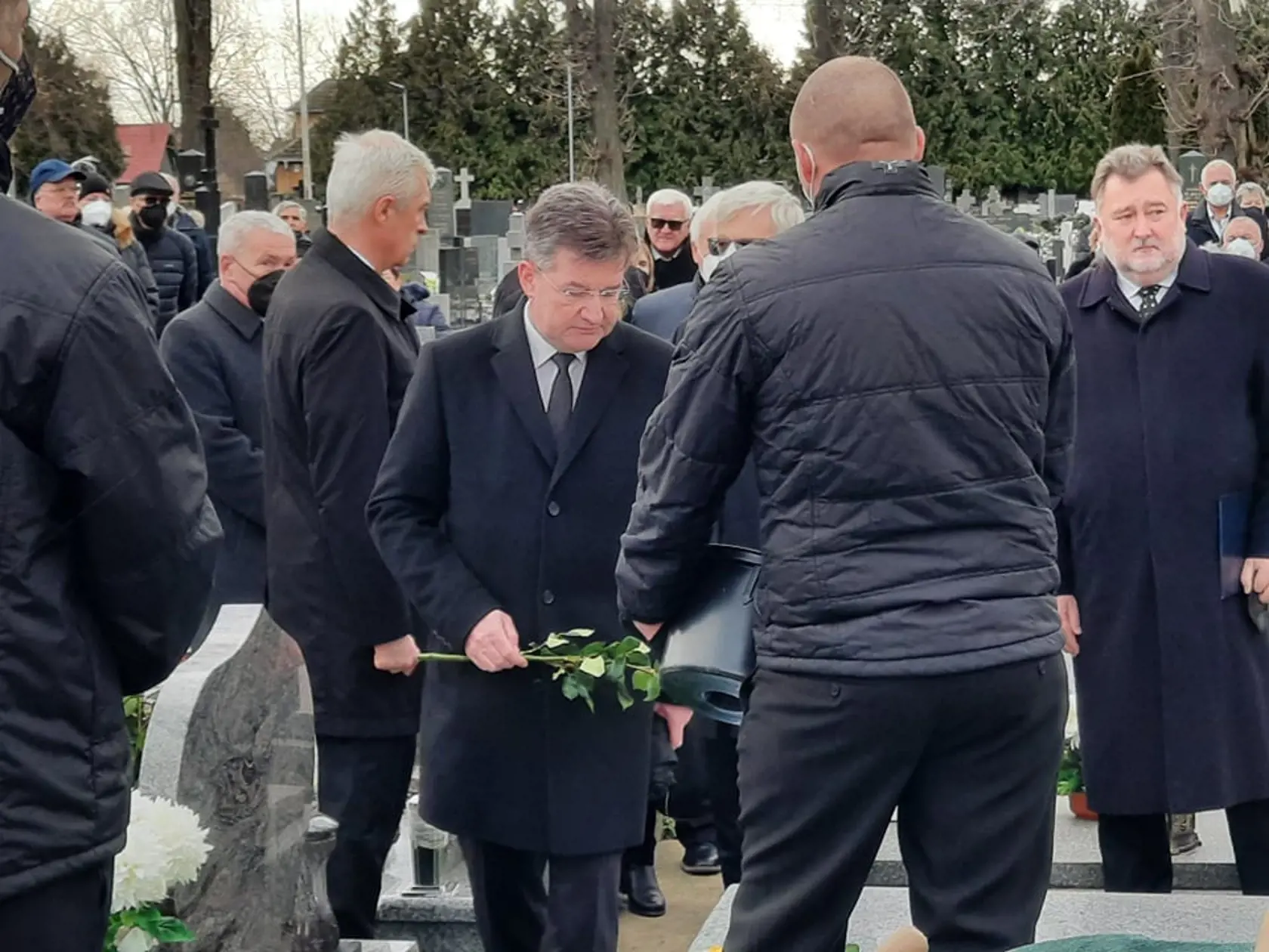 Pohreb Eduarda Kukana. Na snímke diplomat Miroslav Lajčák