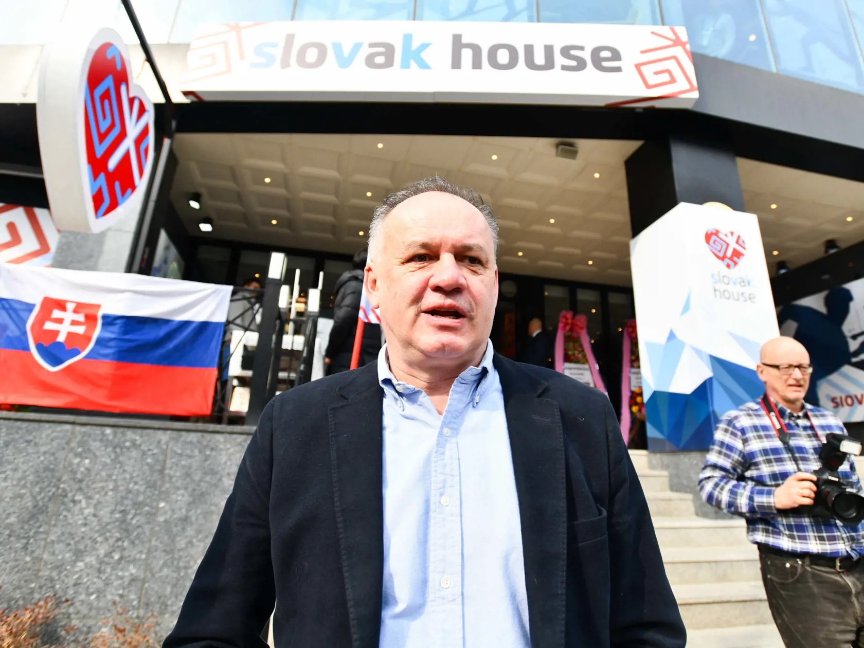 Prezident SR Andrej Kiska pred otvorením Slovenského domu v meste Gangneung pred začiatkom XXIII. zimných olympijských hier (ZOH) 2018 v Pjongčangu.