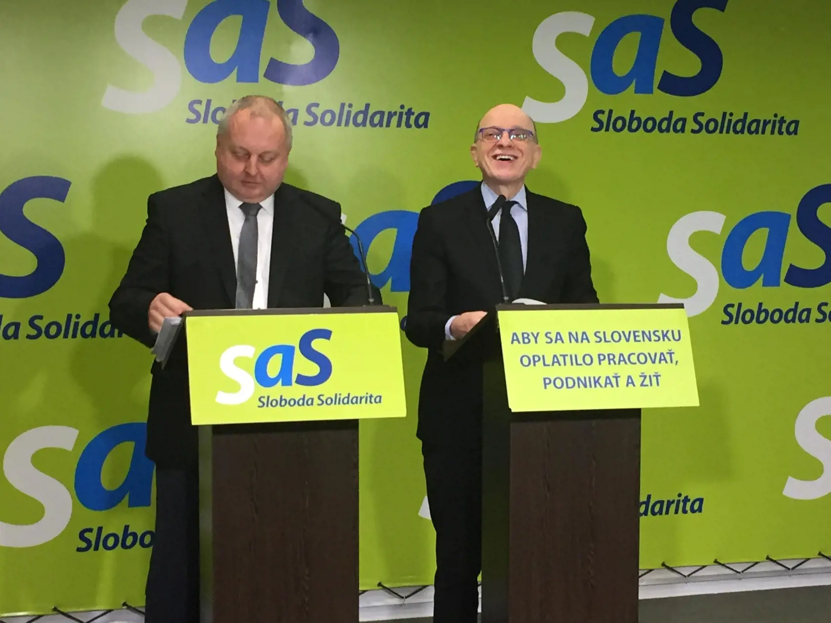 Alojz Baránik, poslanec NR SR za SaS a Marcel Suchár, právnik.