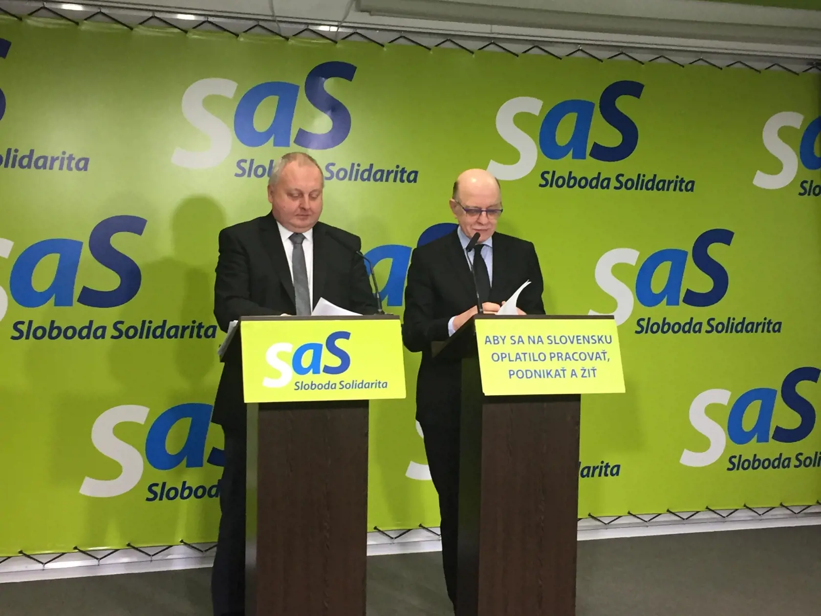 Alojz Baránik, poslanec NR SR za SaS a Marcel Suchár, právnik.