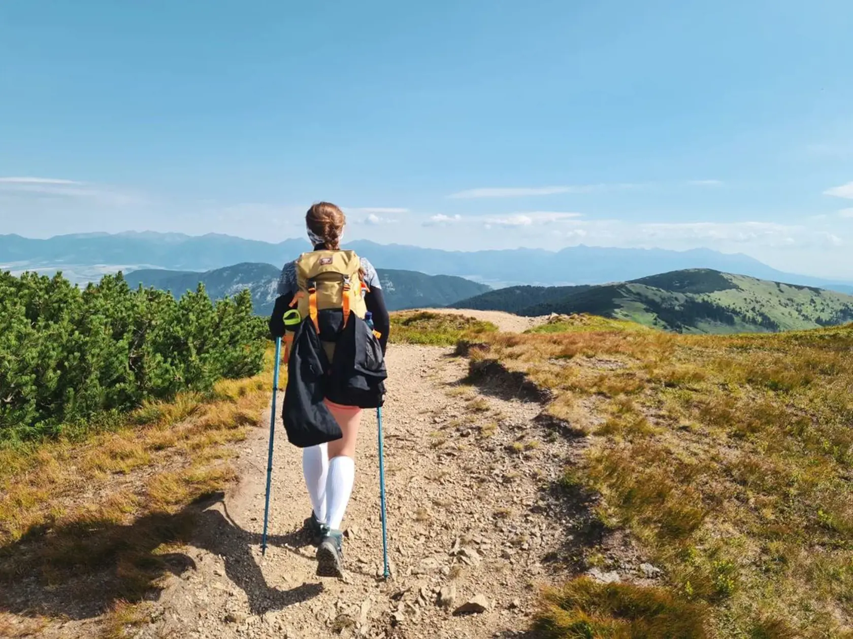 Lesana na túre v Nízkych Tatrách. Miluje turistiku!
