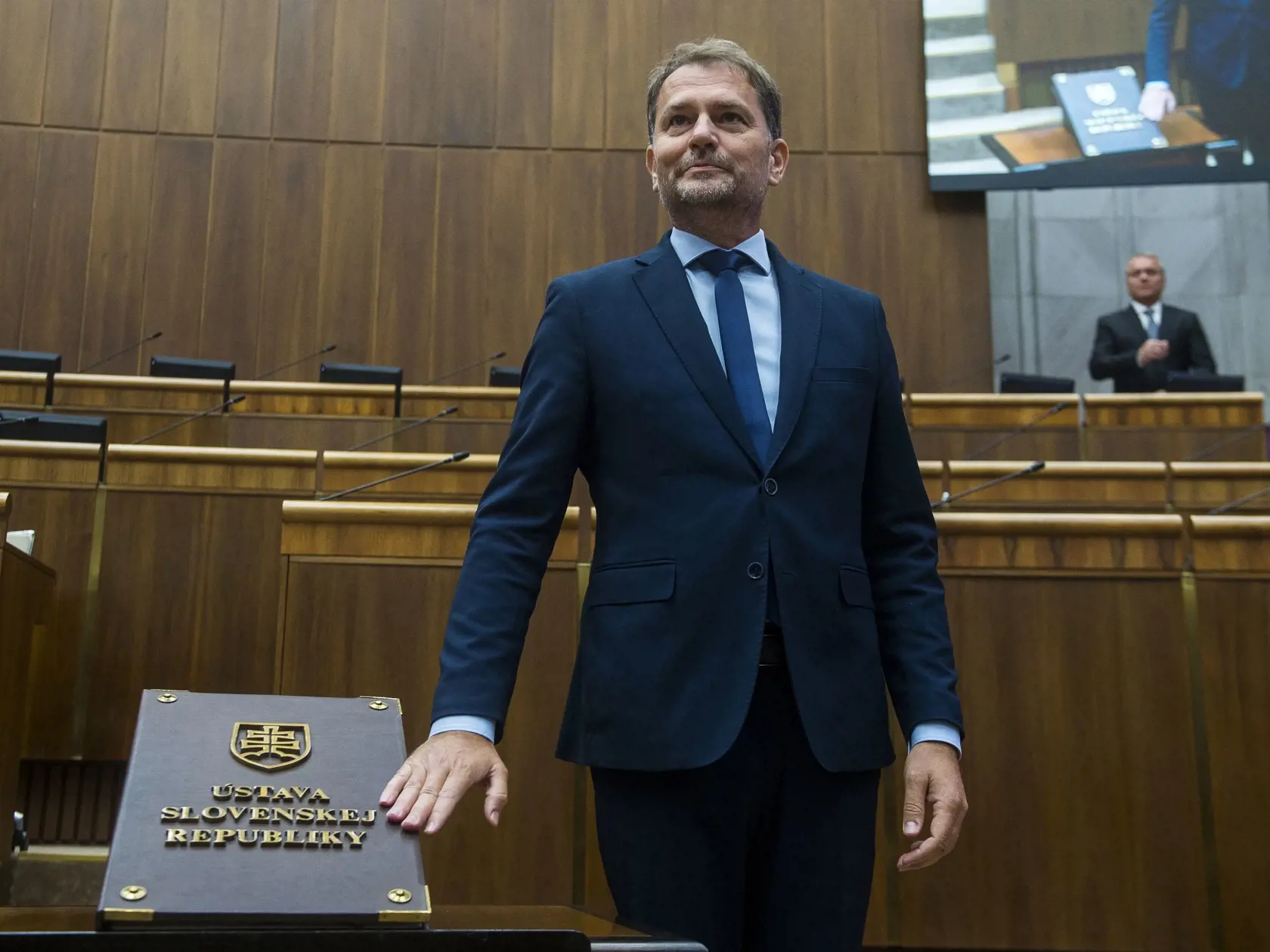 Na snímke Igor Matovič (koalícia OĽaNO a priatelia, Kresťanská únia a Za ľudí) skladá poslanecký sľub počas ustanovujúcej schôdze Národnej rady Slovenskej republiky (NR SR) IX. volebného obdobia 25. októbra 2023 v Bratislave.