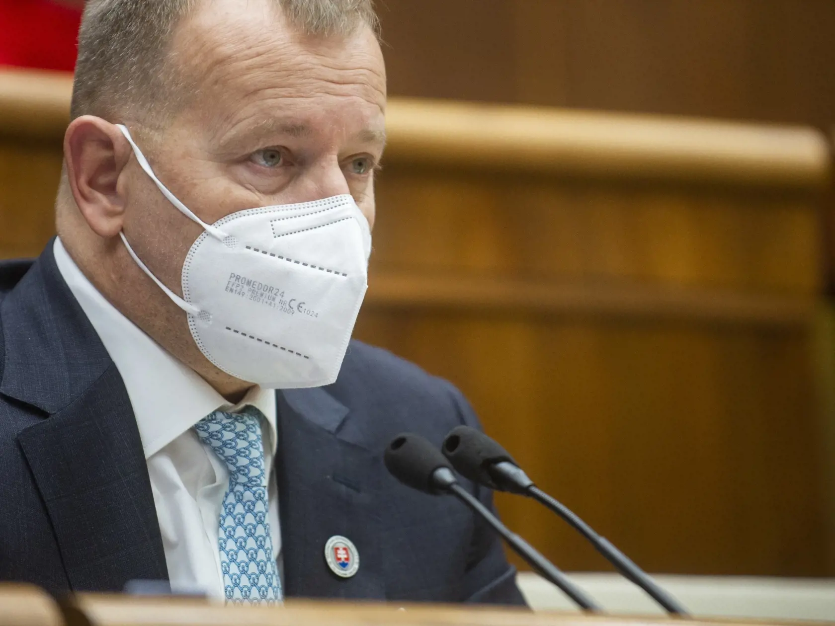 Na snímke predseda NR SR Boris Kollár (Sme rodina) počas rokovania 55. schôdze Národnej rady SR 1. februára 2022 v Bratislave. FOTO TASR - Jakub Kotian