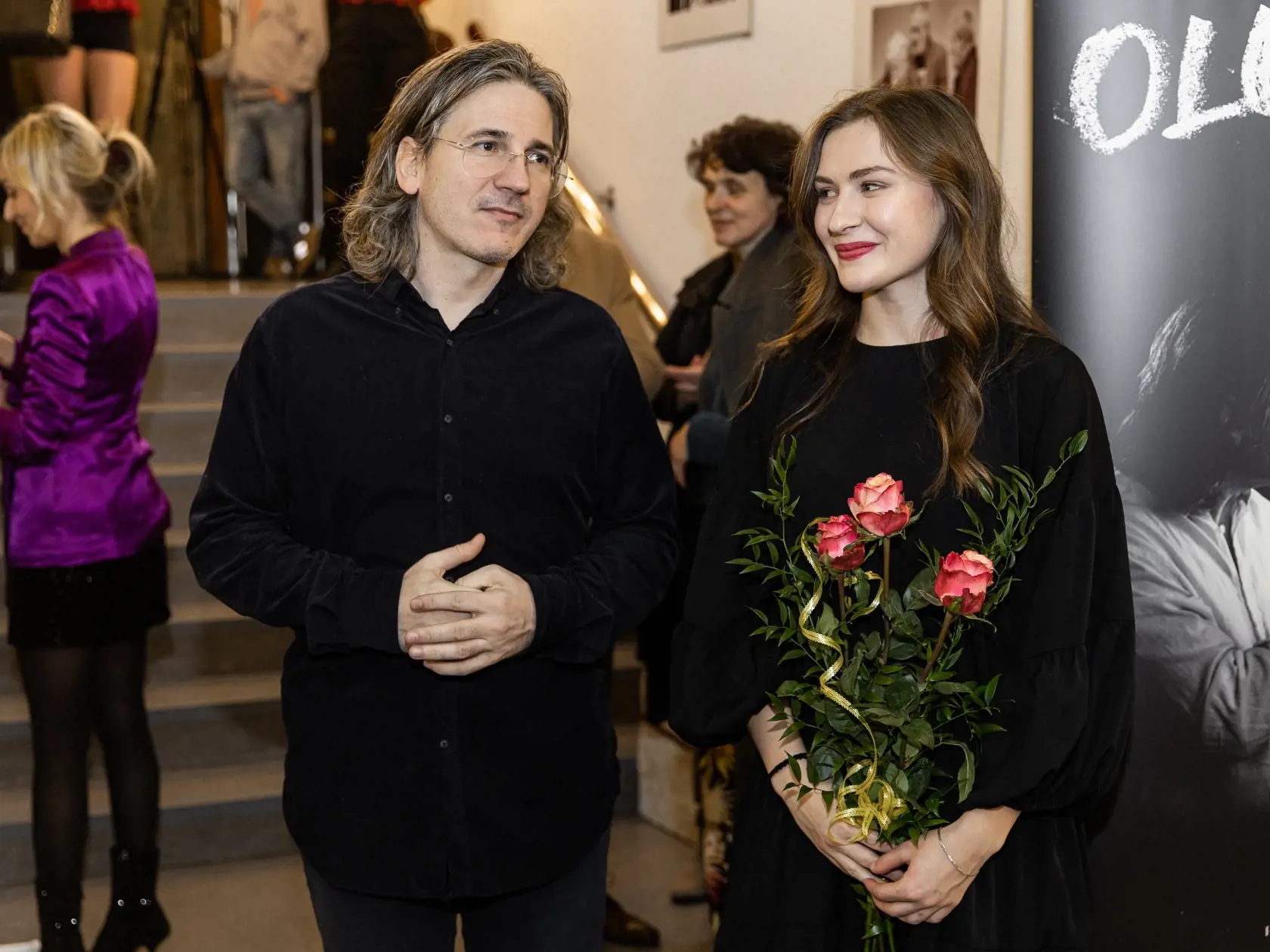 Premiéra divadelného predstavenia "Oleanna" v Štúdiu L+S v Bratislave. Na snímke Juraj Mokrý a Anna Magdaléna Hroboňová.