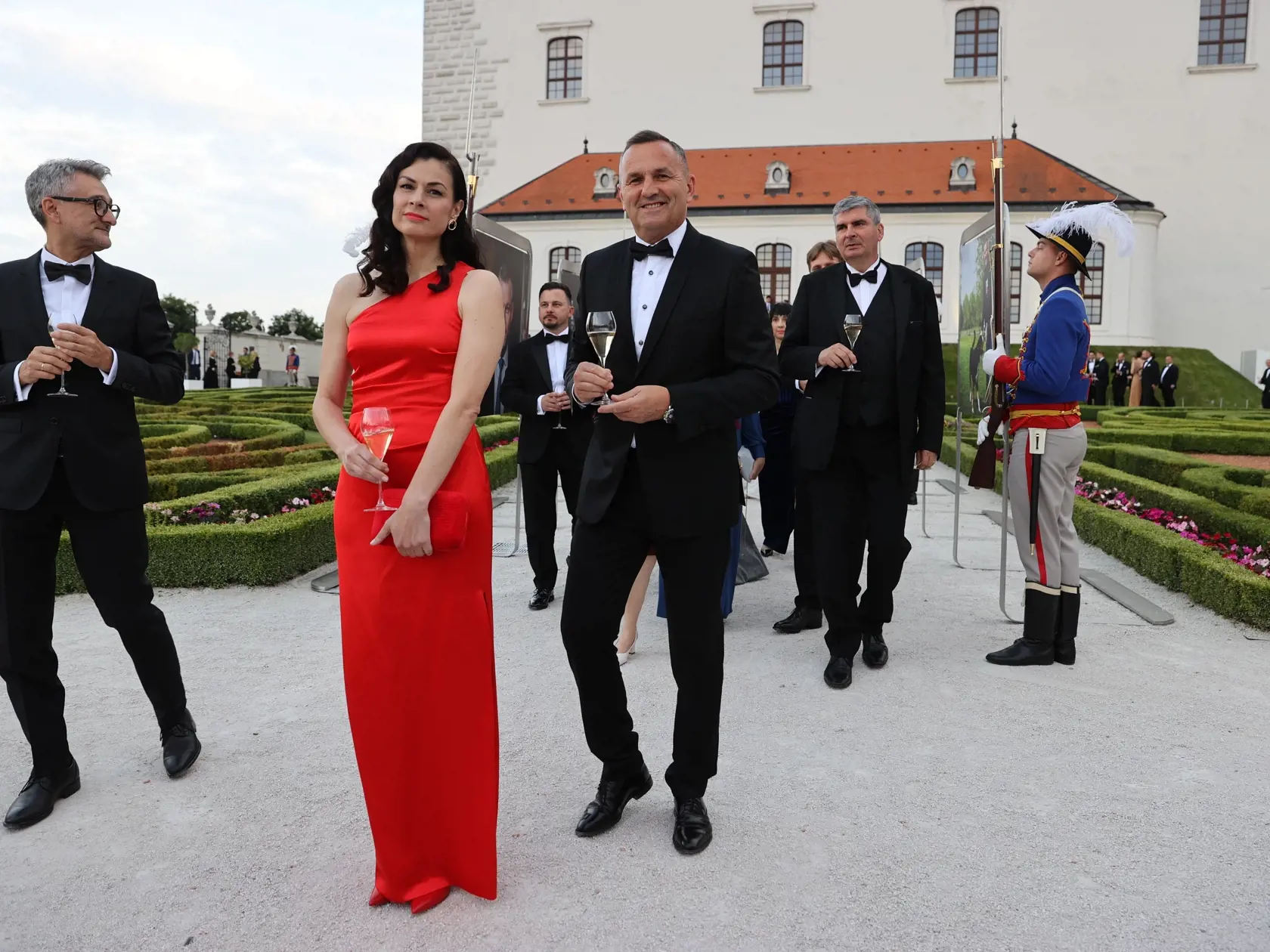 Slávnostná recepcia prezidenta SR Petra Pellegriniho na Bratislavskom hrade. Na snímke je Dušan Tittel s manželkou.