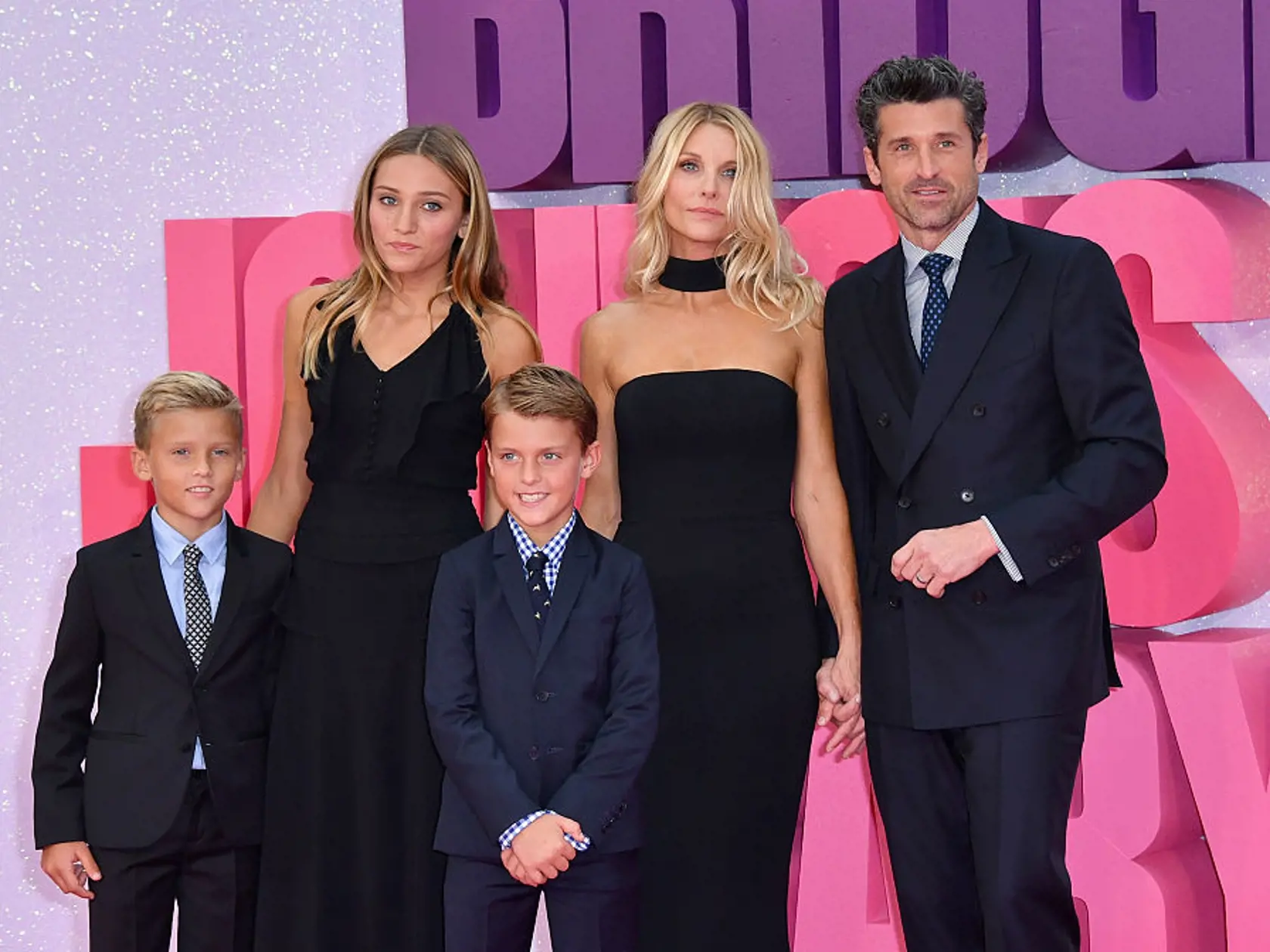 LONDON, ENGLAND - SEPTEMBER 05:  Jillian Fink (second right) and Patrick Dempsey (R) and family attend the "Bridget Jones's Baby" world premiere at the Odeon Leicester Square on September 5, 2016 in London, England.  (Photo by Gareth Cattermole/Getty Images)