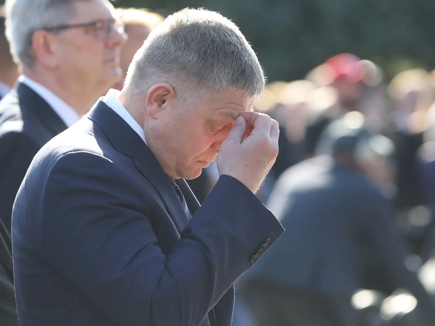 Pietna spomienka k 80. výročiu oslobodenia Bratislavy na Slavíne. Na snímke Robert Fico.