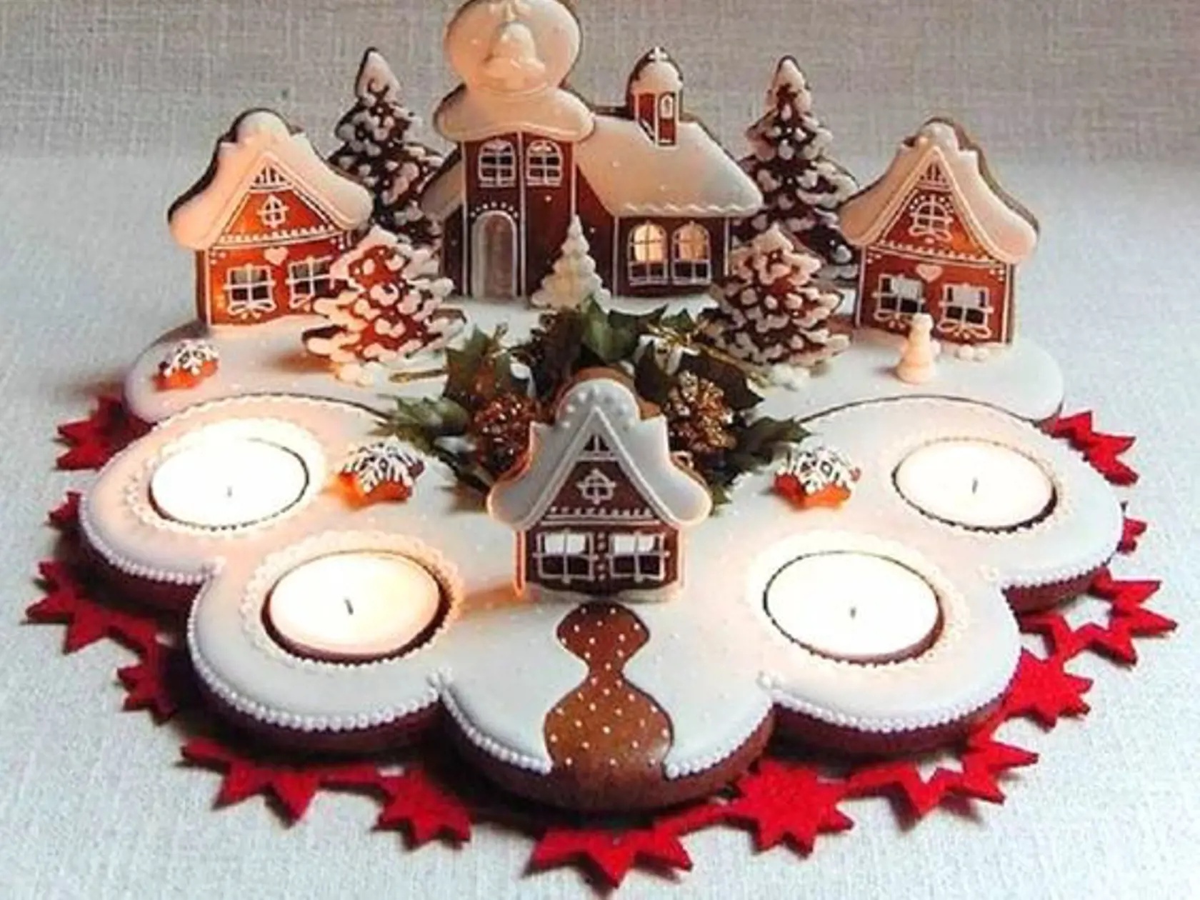 Medovníkový adventný veniec