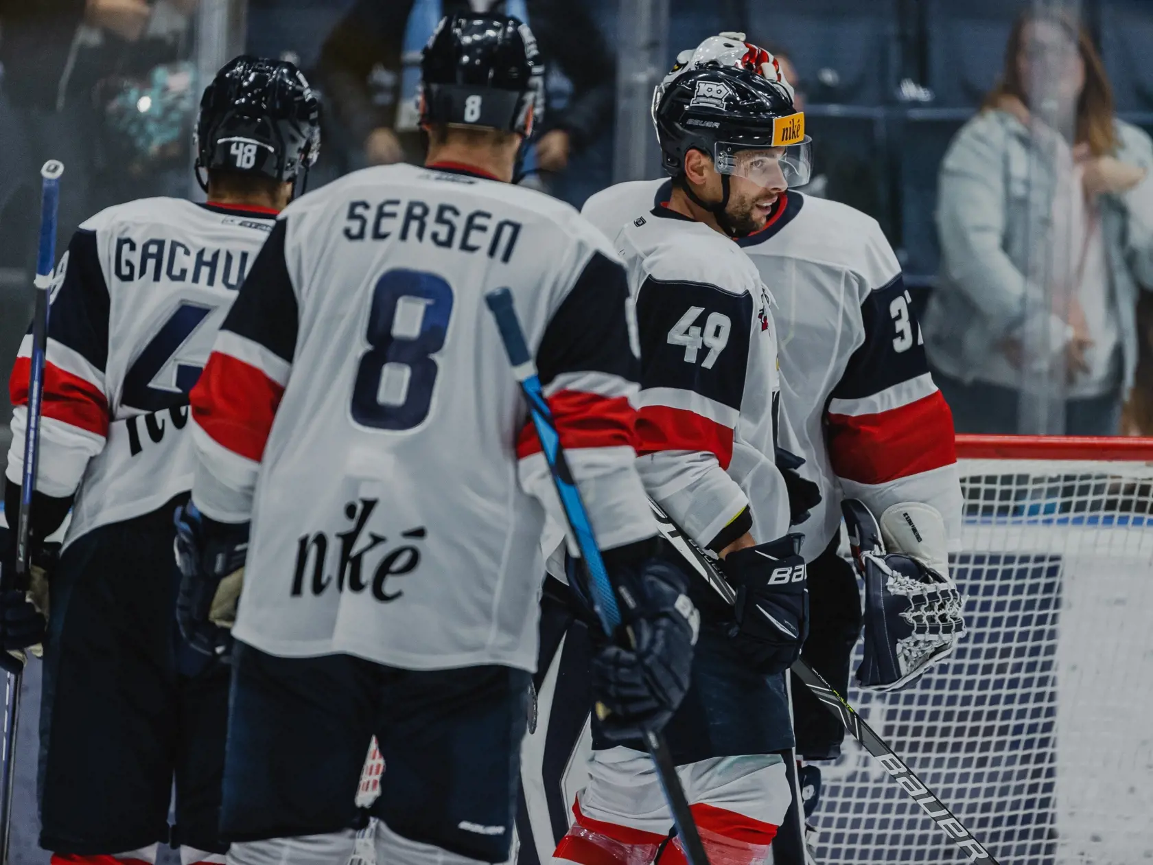 Na snímke Samuel Takáč (Slovan) počas zápasu 5.kola Tipos Extraligy medzi HC Slovan Bratislava a HK Spišská Nová Ves.