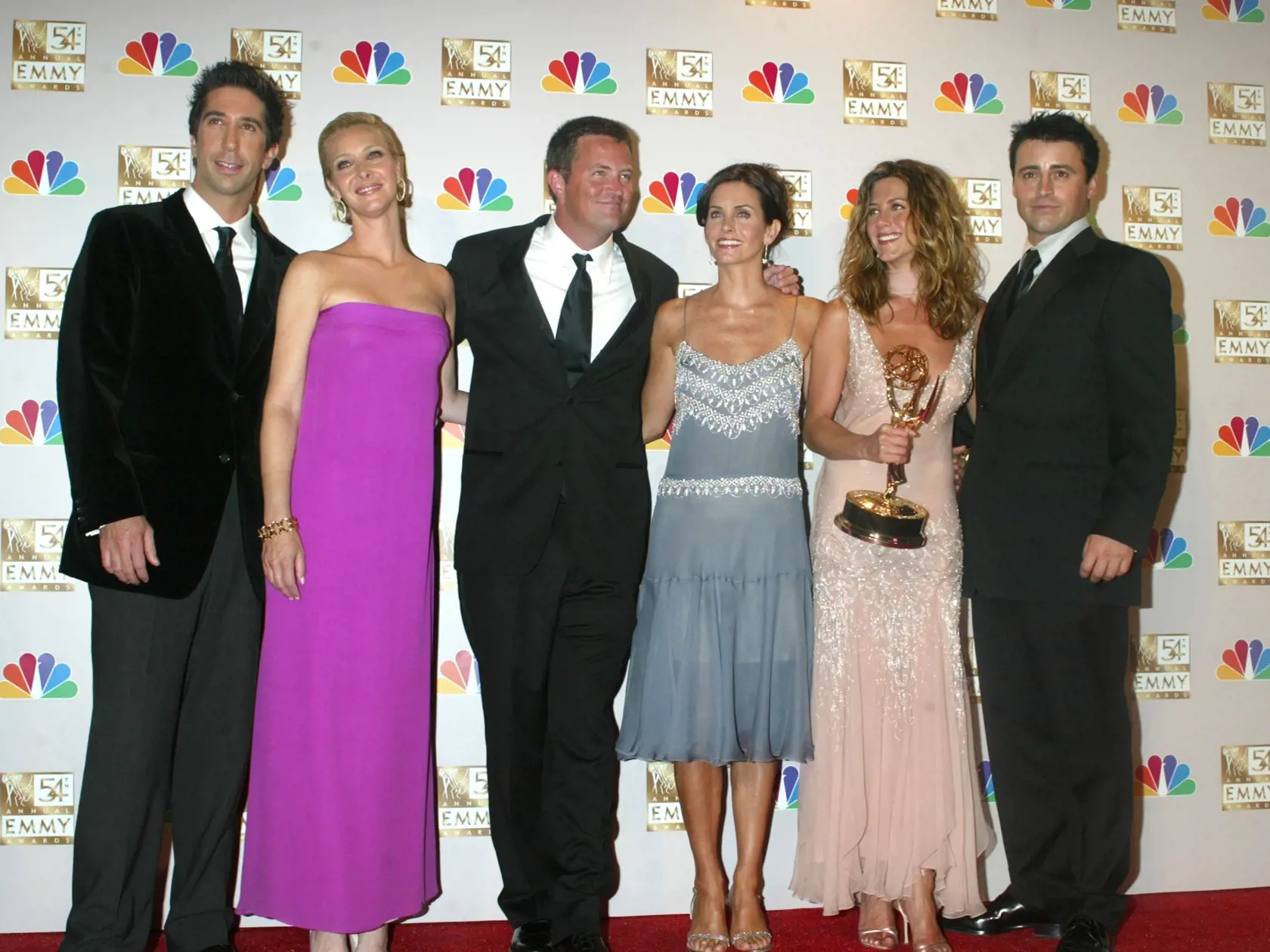 Jennifer Aniston, Lisa Kudrow, David Schwimmer, Matthew Perry, Courteney Cox, Matt LeBlanc.