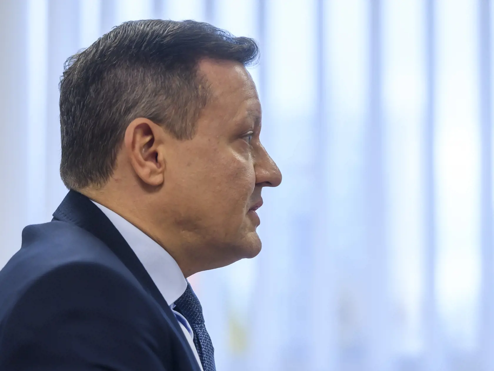 Na snímke špeciálny prokurátor Daniel Lipšic počas brífingu na tému Manipulácie nahrávok, týkajúcich sa prokurátorov Úradu špeciálnej prokuratúry (ÚŠP), v stredu 15. novembra 2023 v Pezinku.