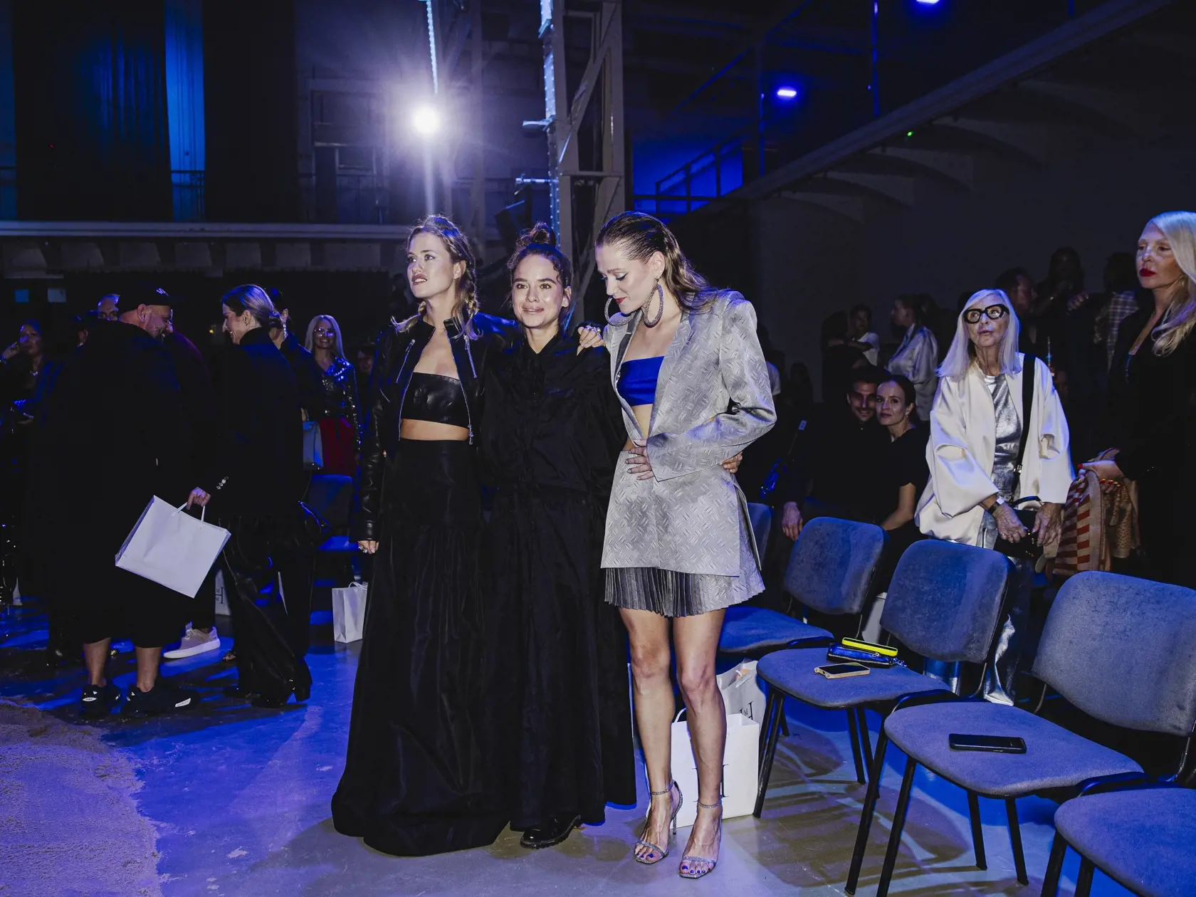 Módna prehliadka slovenského dizajnéra Marcela Holubca W. Na snímke Emma Smetana, Emma Drobná a Kristína Svarinská.