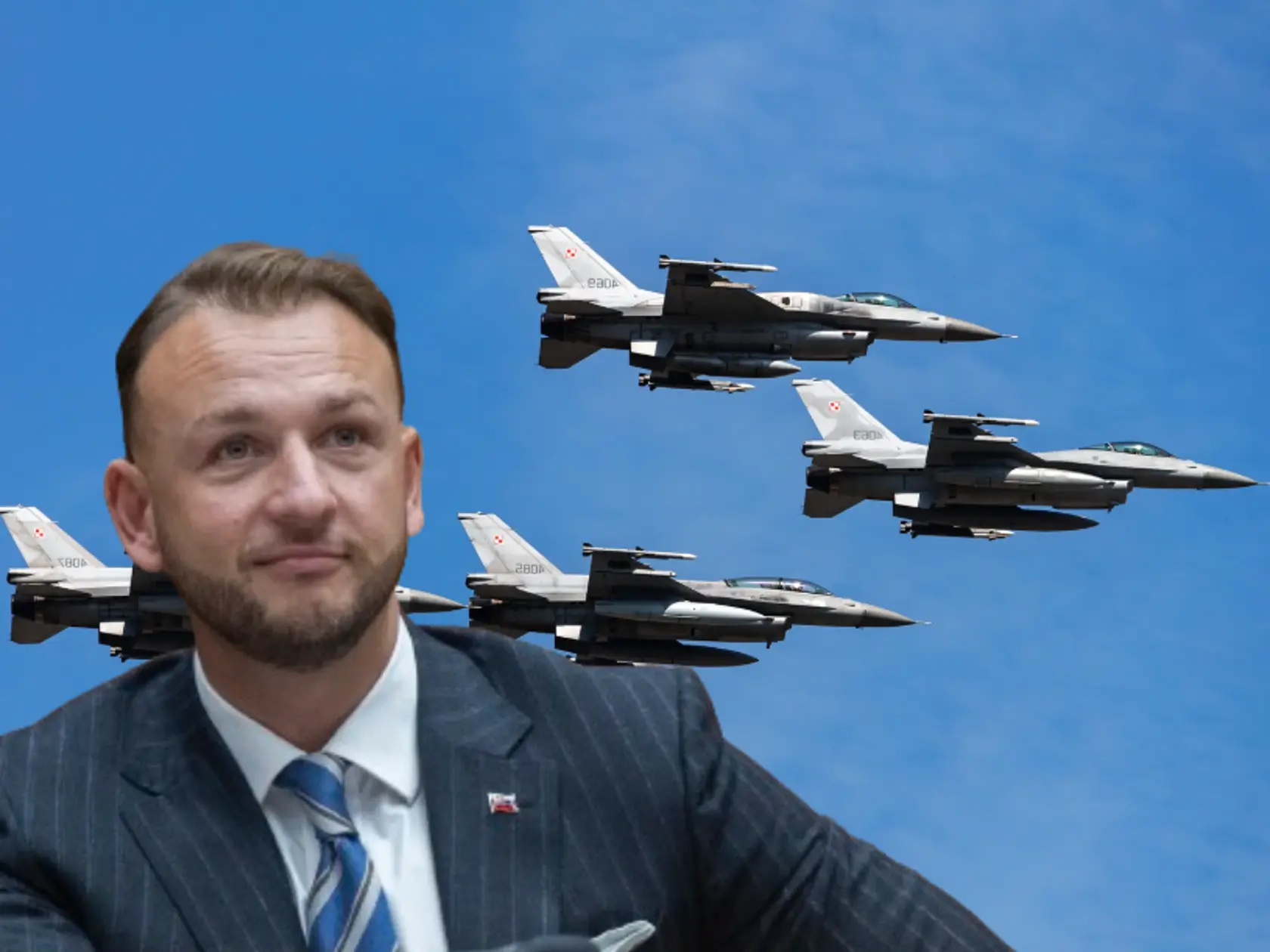 Minister vnútra Matúš Šutaj Eštok (Hlas) a F-16.